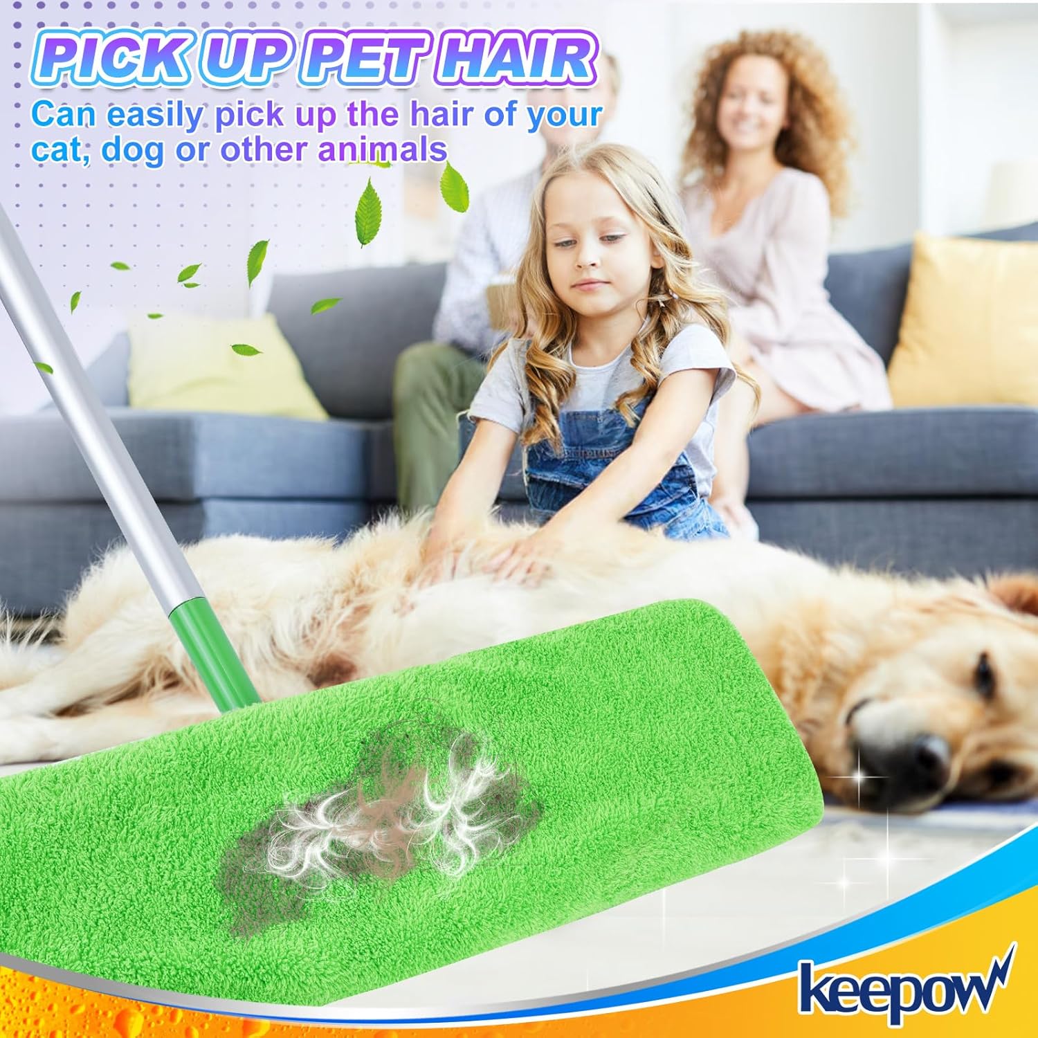 KEEPOW Reusable Mop Pads 4 Pack for Swiffer XL