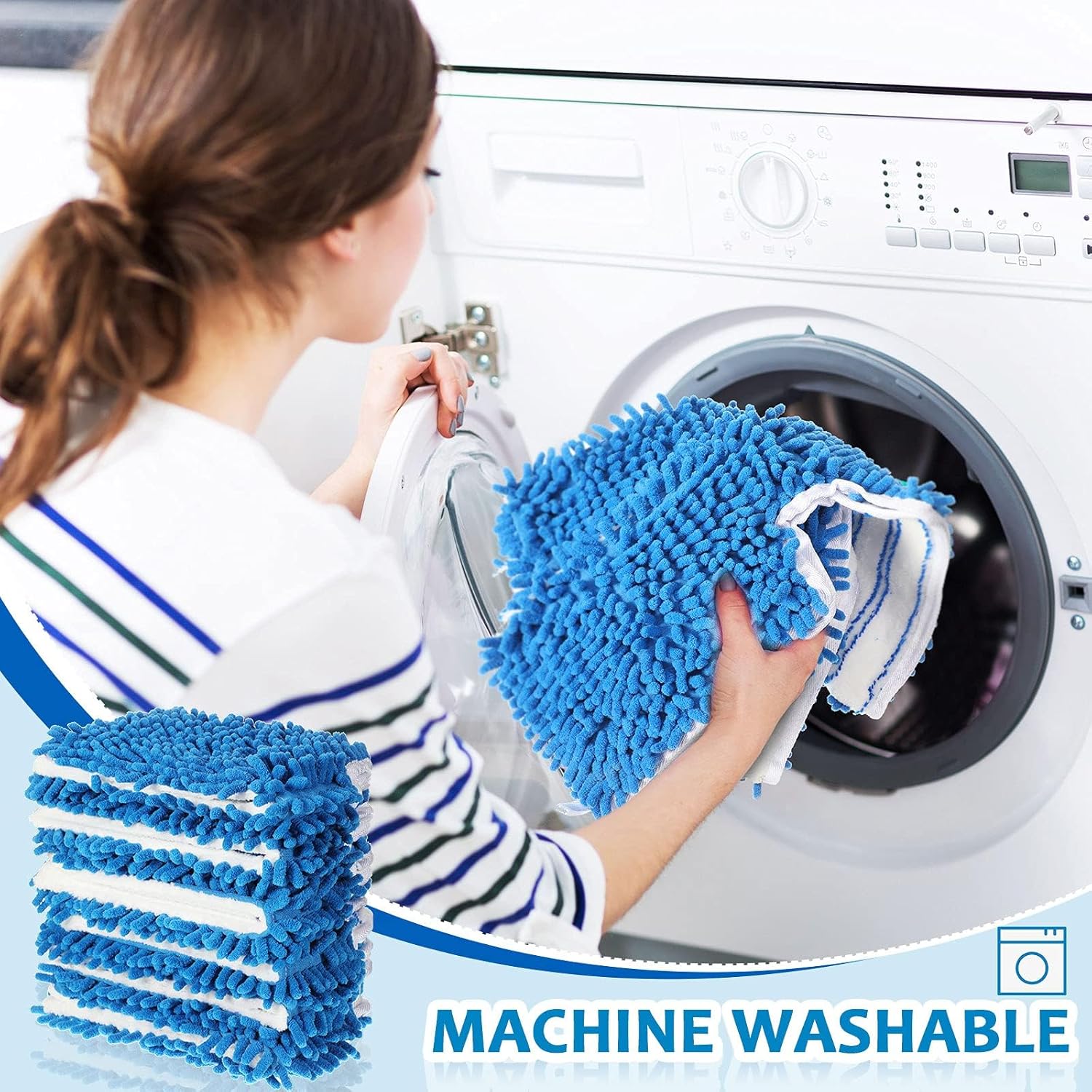 Chengu 12-Piece Microfiber Flip Mop Refills Replacement Heads