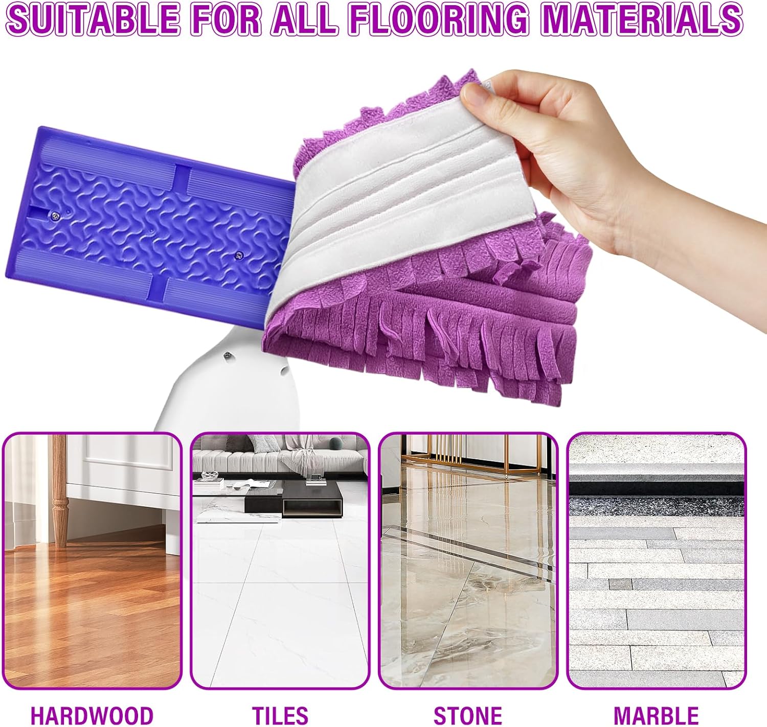 Reusable Swiffer PowerMop Pad Refills 6Pcs