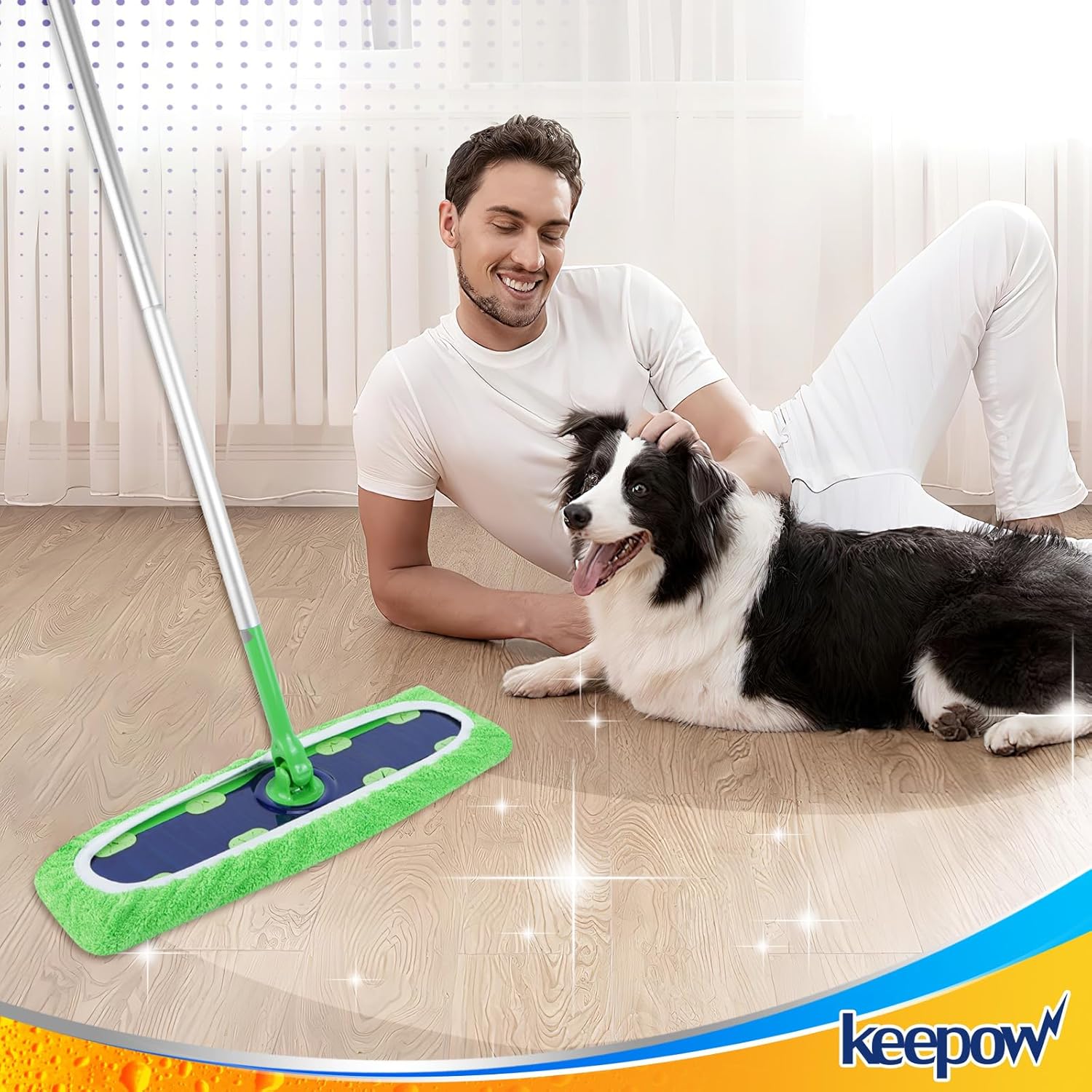 KEEPOW Reusable Mop Pads 4 Pack for Swiffer XL