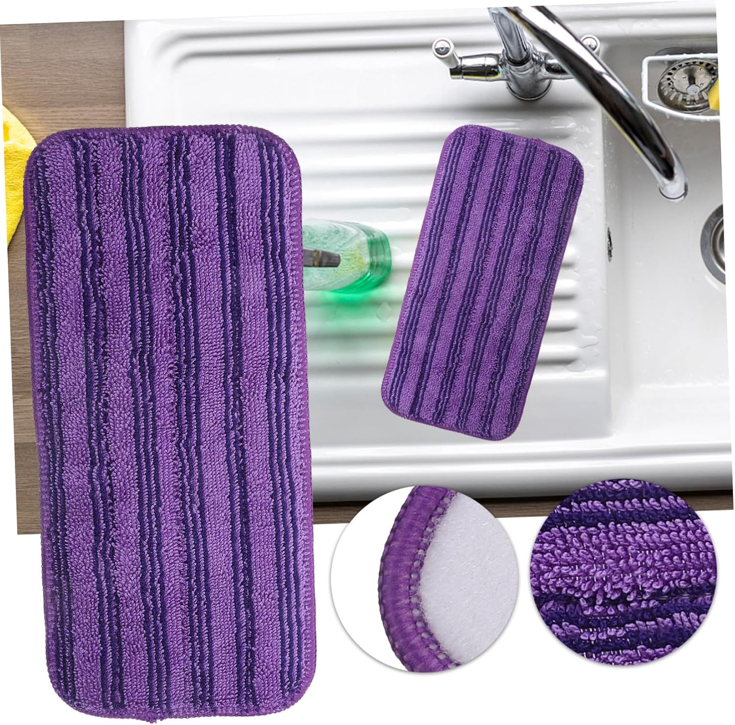 Minkissy 2 Pack Reusable Mop Pads for Efficient Cleaning