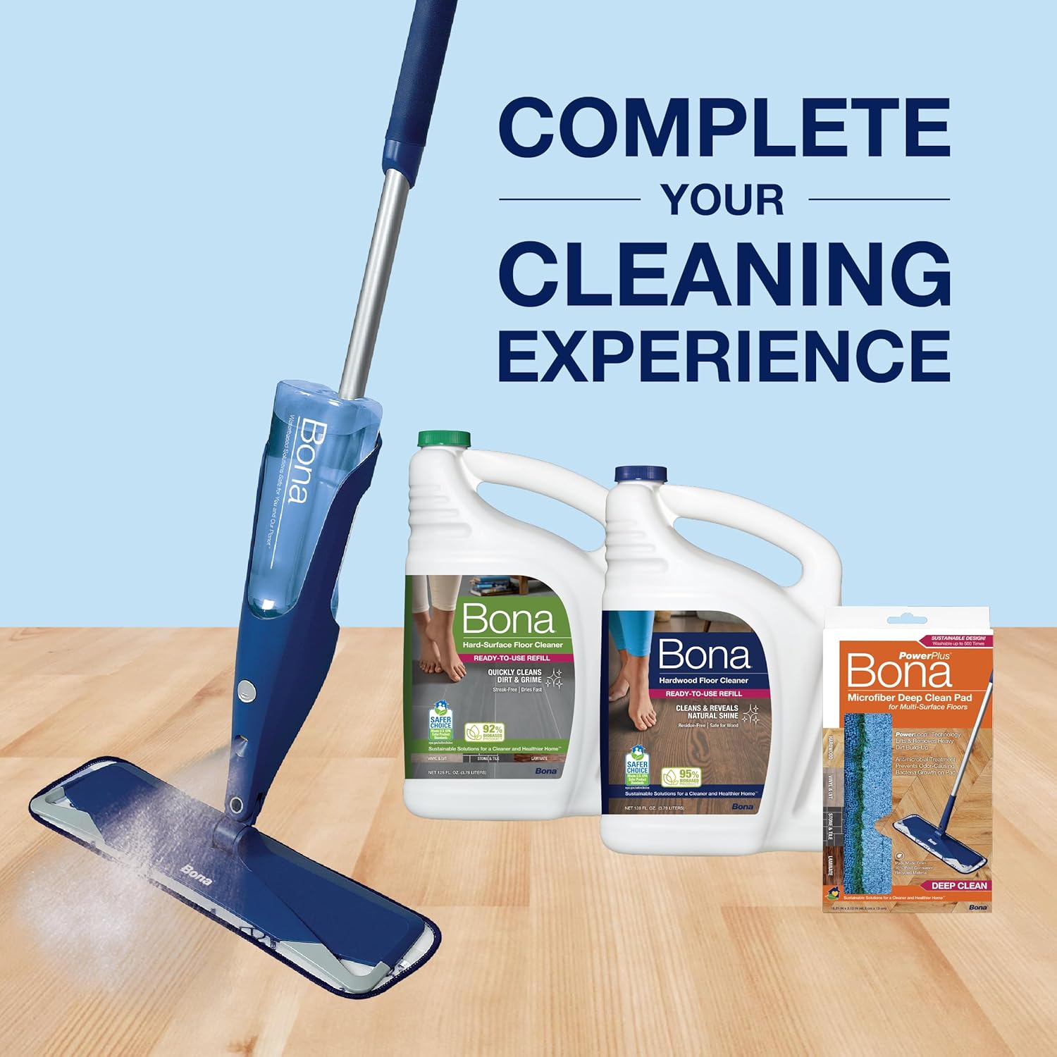 Bona Mop Microfiber Deep Cleaning Pad - 1-Pack - Dual Zone Design