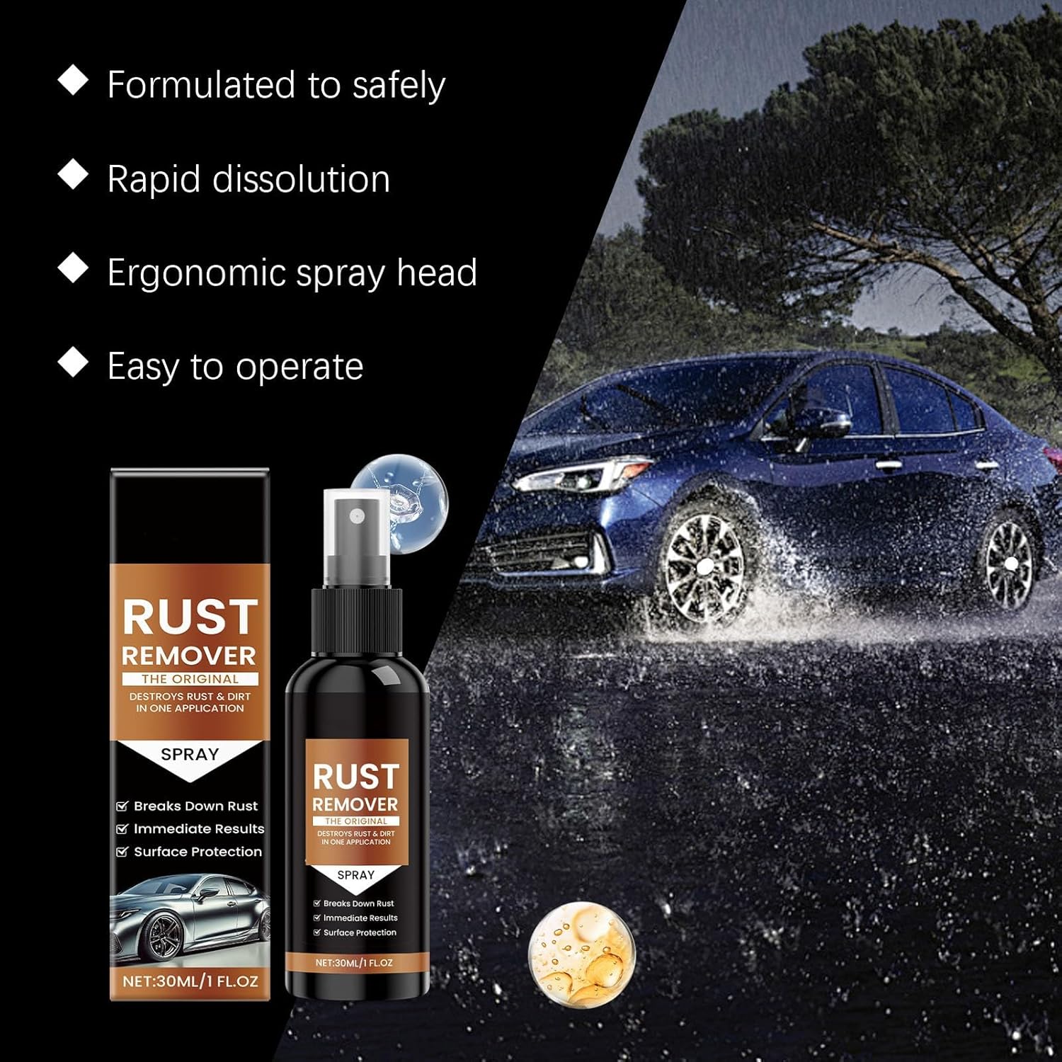 Heavy Duty Rust Remover Spray - 2 Pack for Cars and Metal