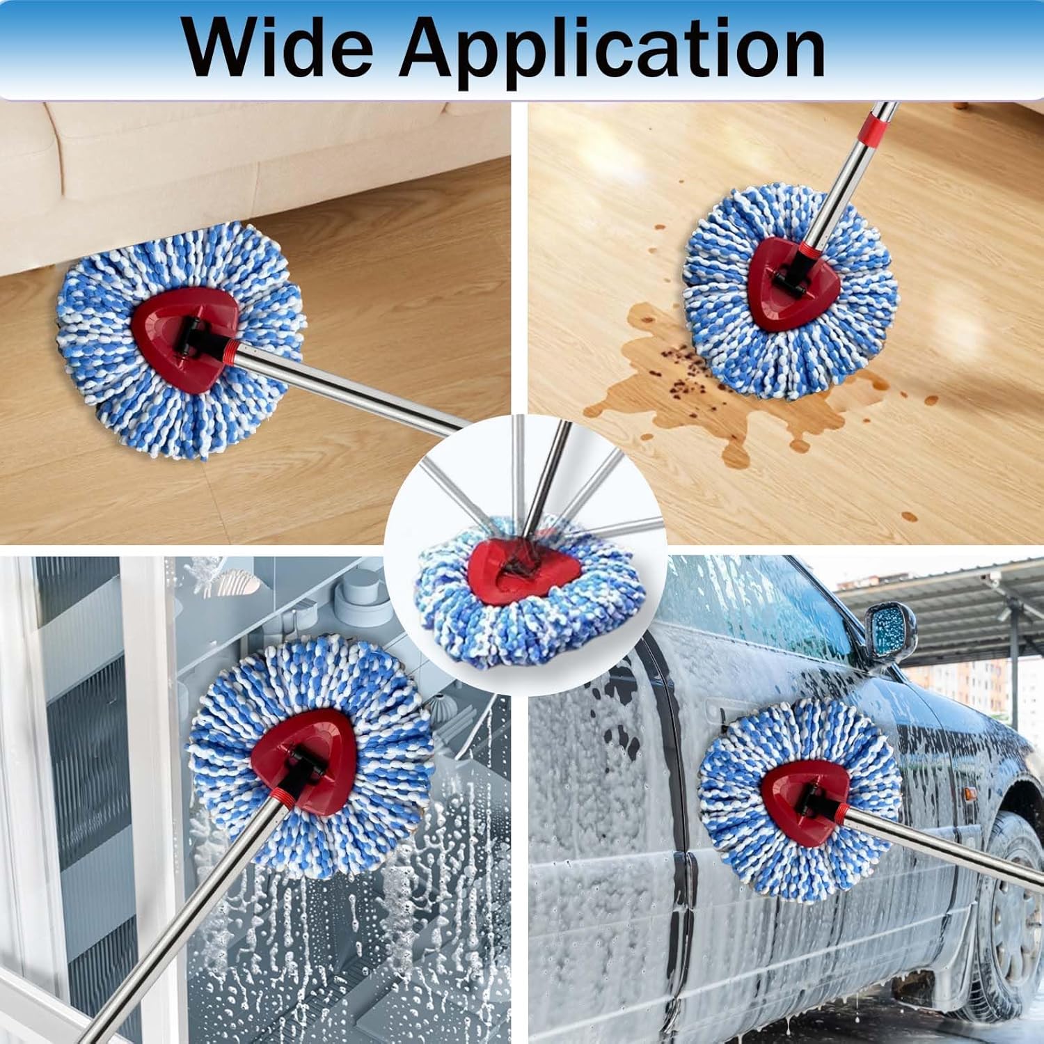 Fazlynyi 4-Pack Mop Replacement Heads for OCeda 2-Tank System