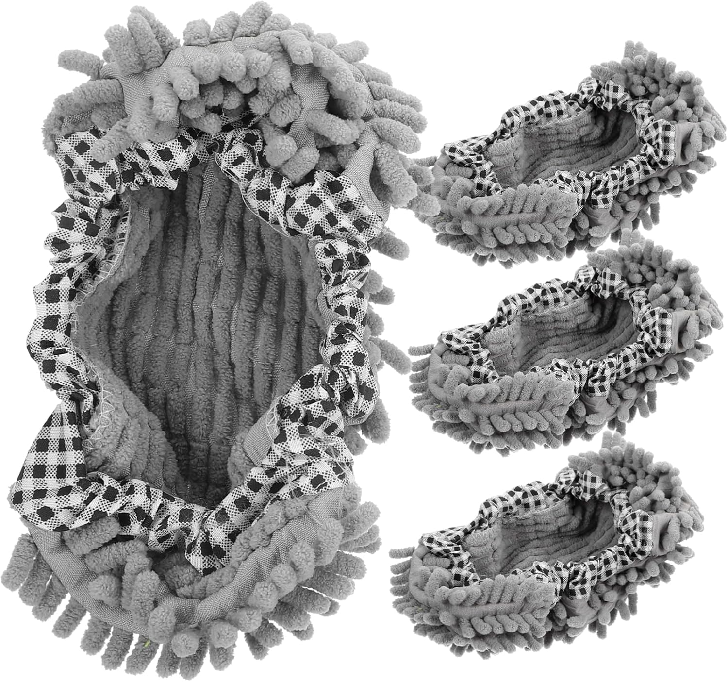 Ipetboom 2 Pairs Chenille Mop Slippers for Floor Cleaning