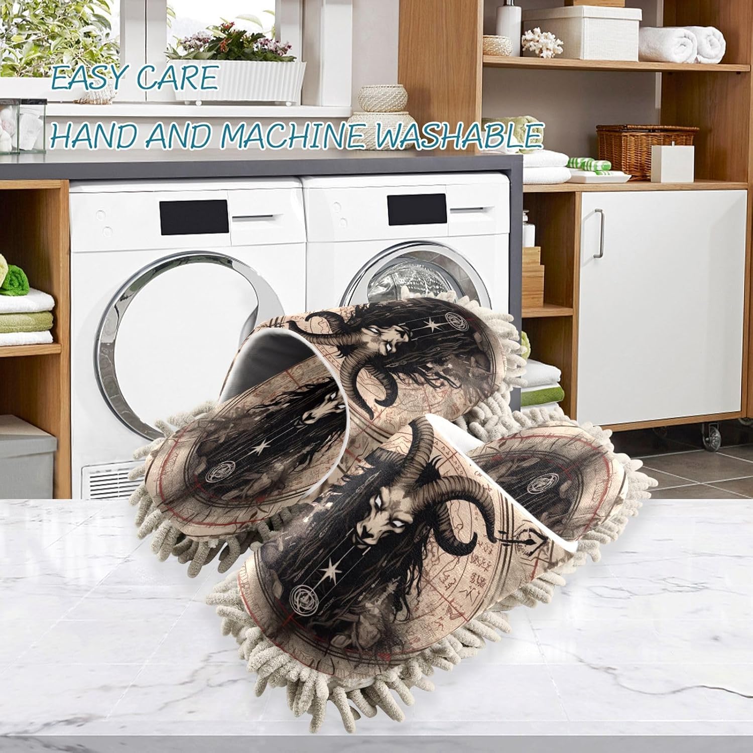 FLildon Microfiber Mop Slippers for Kitchen Floor Cleaning