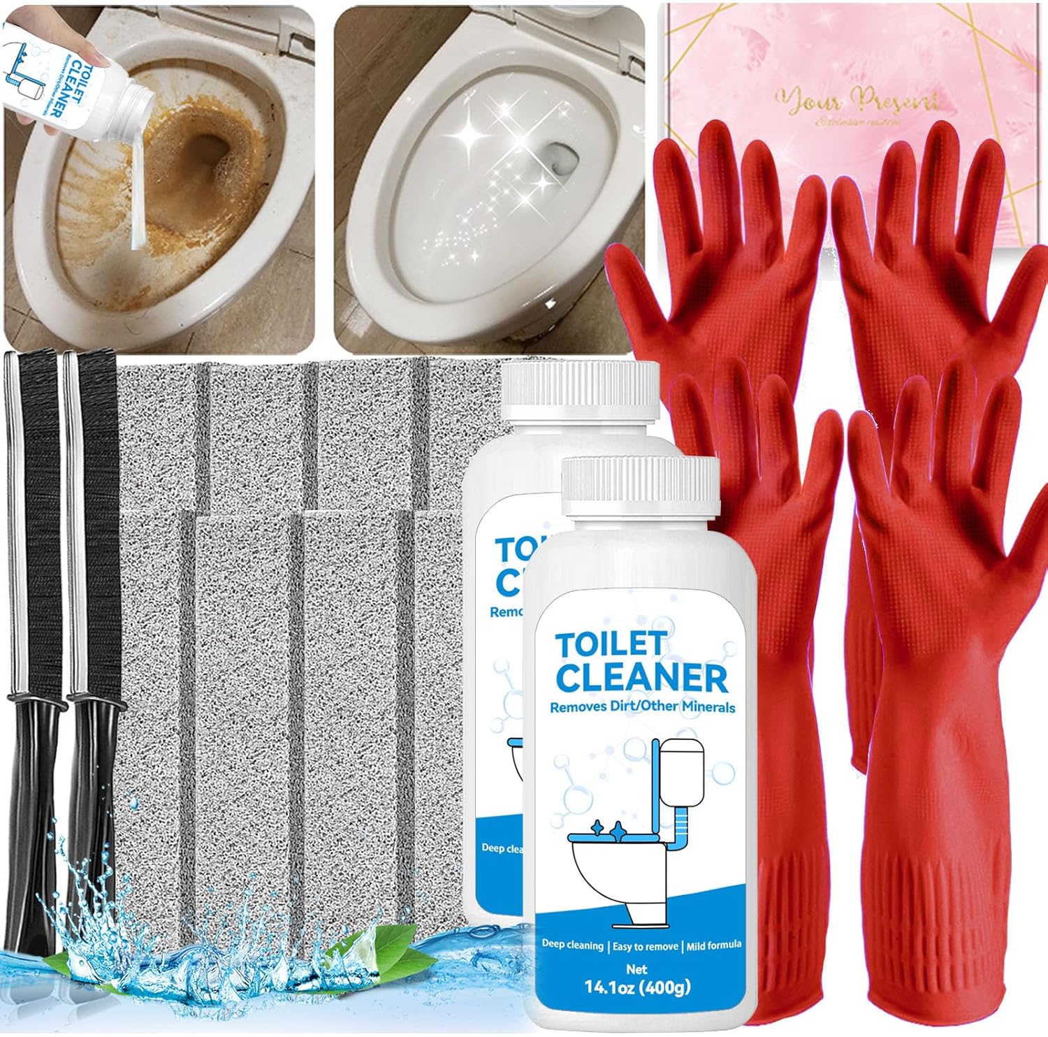 14Pcs Pumice Stone Toilet Cleaning Brush Set