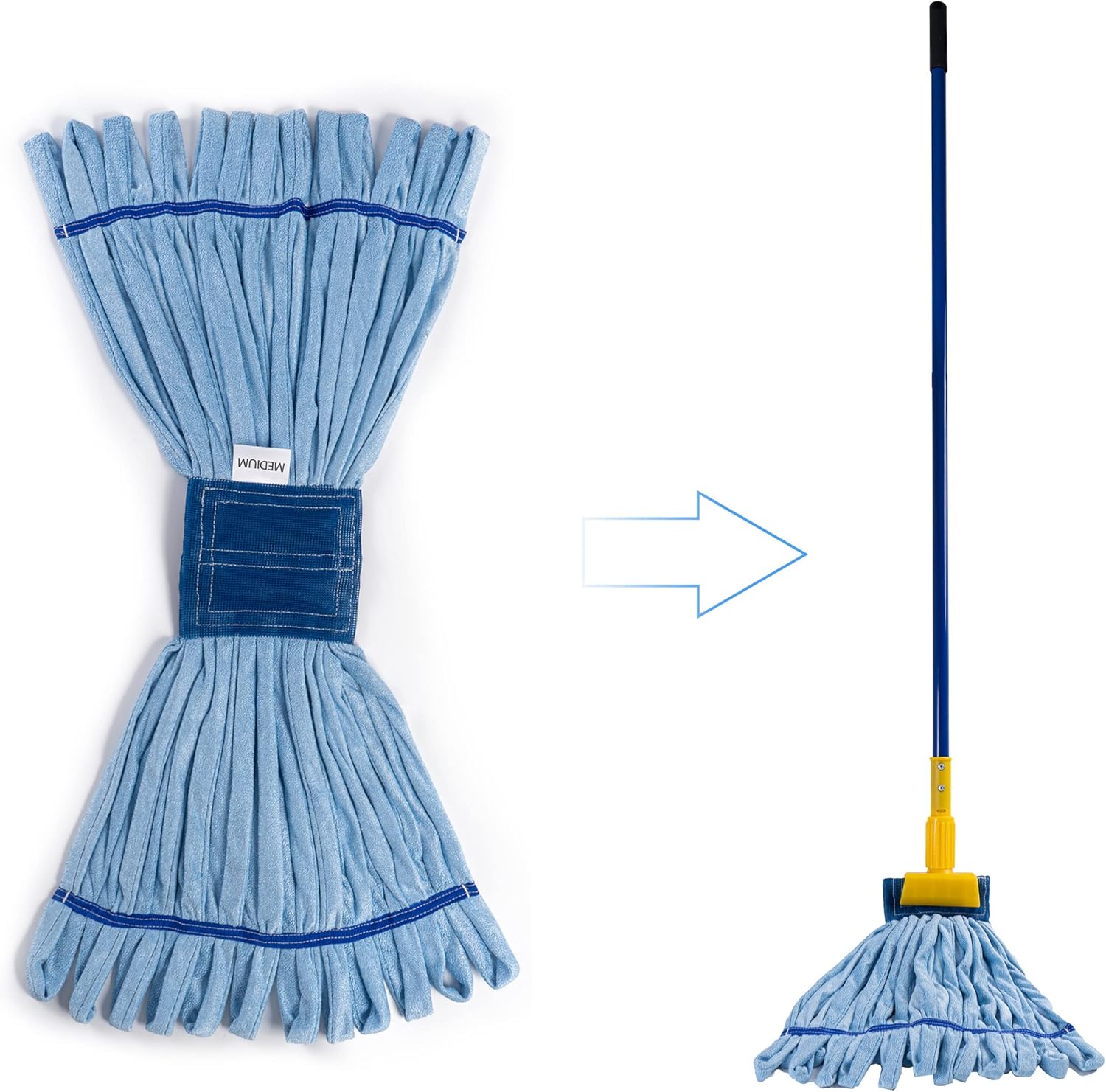 Matthew Microfiber Tube Mop Replacement Head 12 Pack Medium Blue