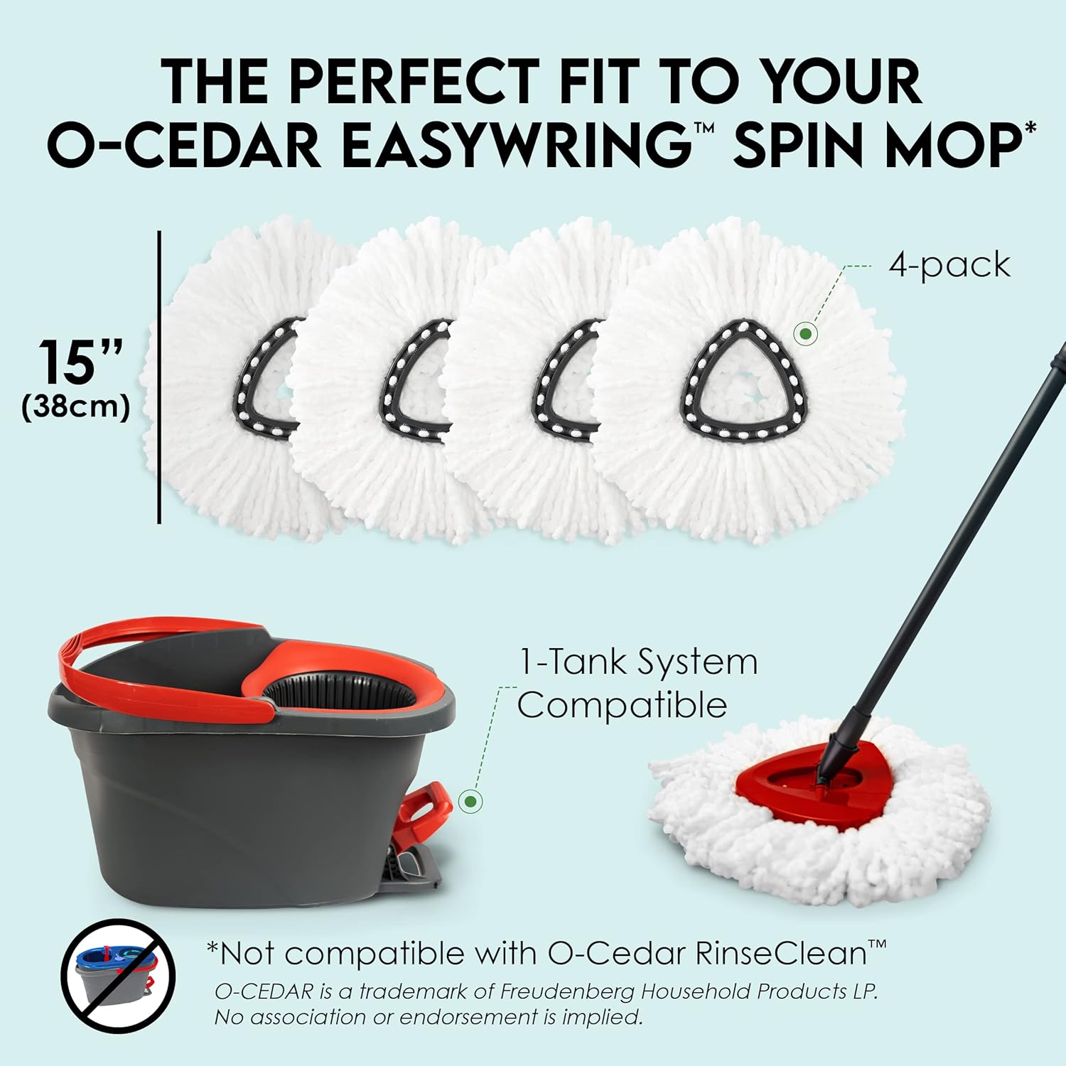 Turbo Mops Spin Mop Refill Heads - Pack of 4