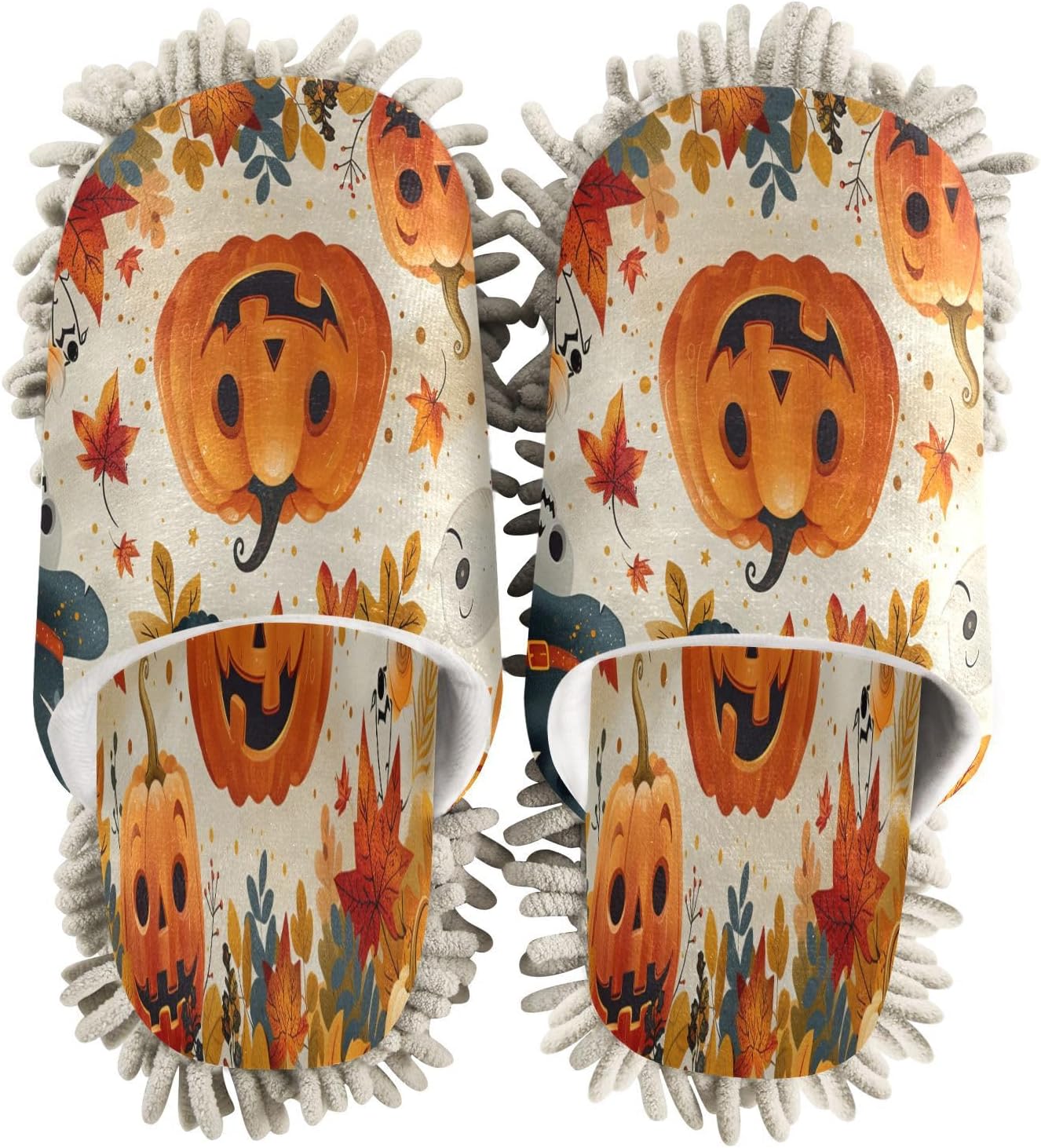 Zhirexin Halloween Cleaning Mop Slippers for Men Women