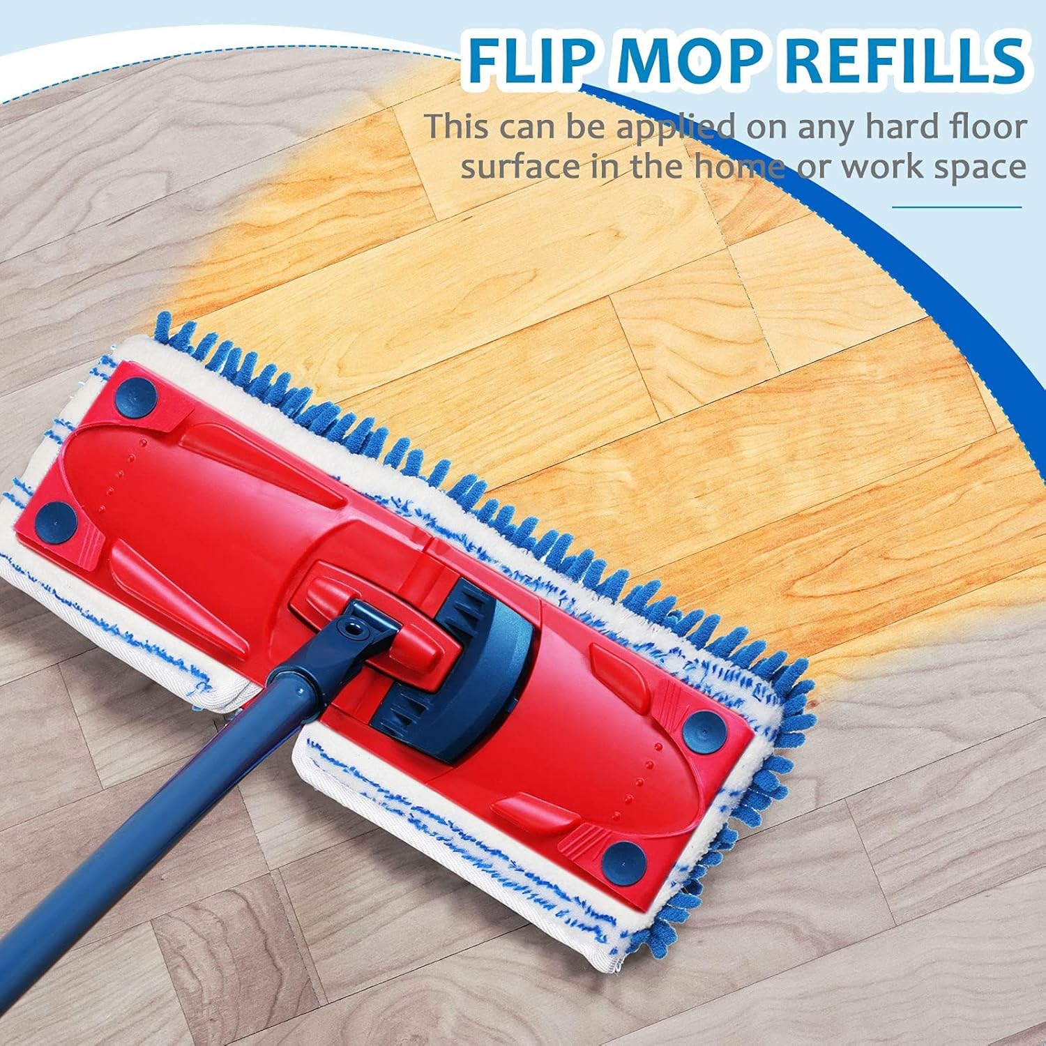 Chengu 12-Piece Microfiber Flip Mop Refills Replacement Heads