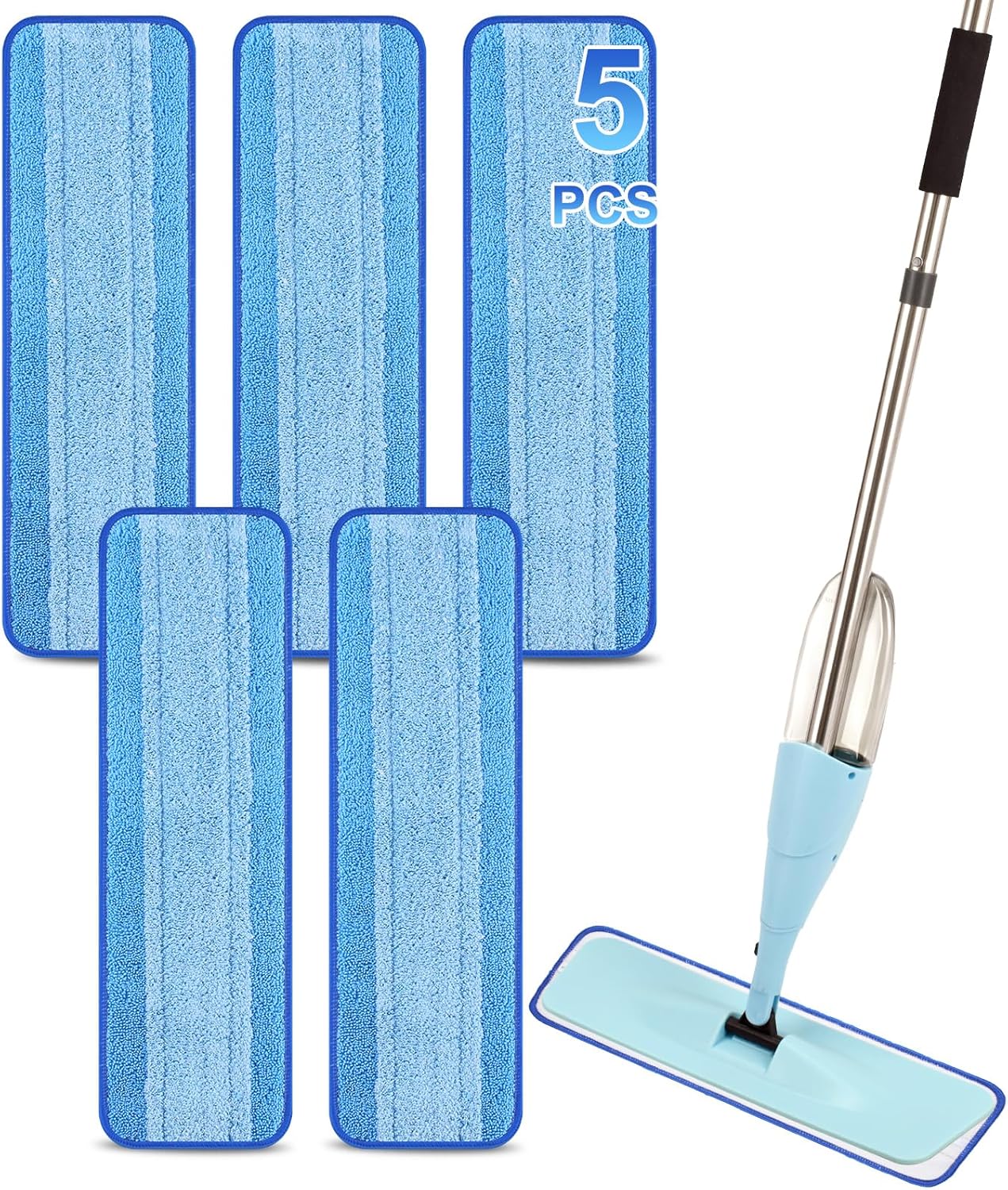5 Pack Microfiber Spray Mop Replacement Heads for Bona and Other Mops
