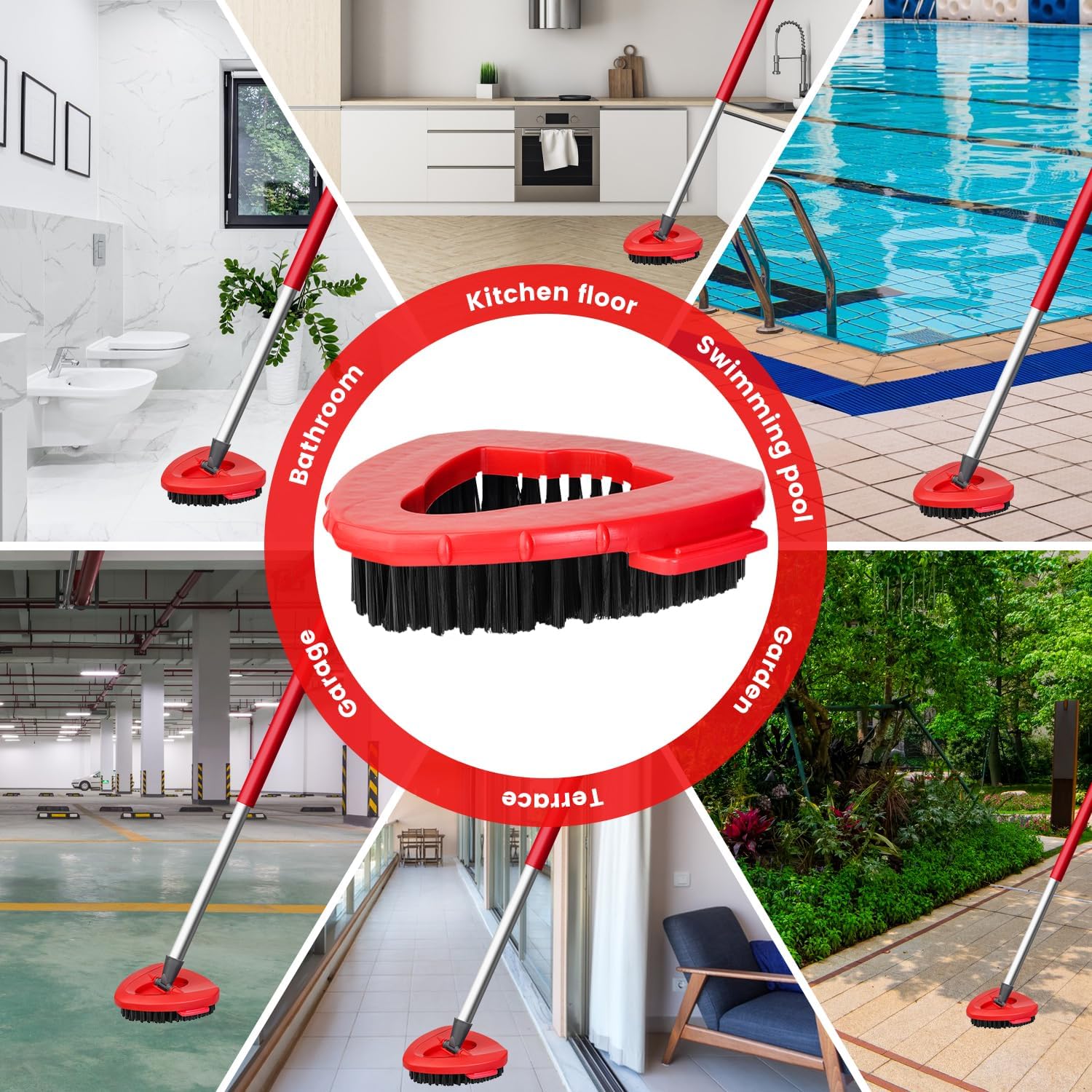 OZISI Scrub Brush Replacement Head for Oceda 1-Tank Spin Mop