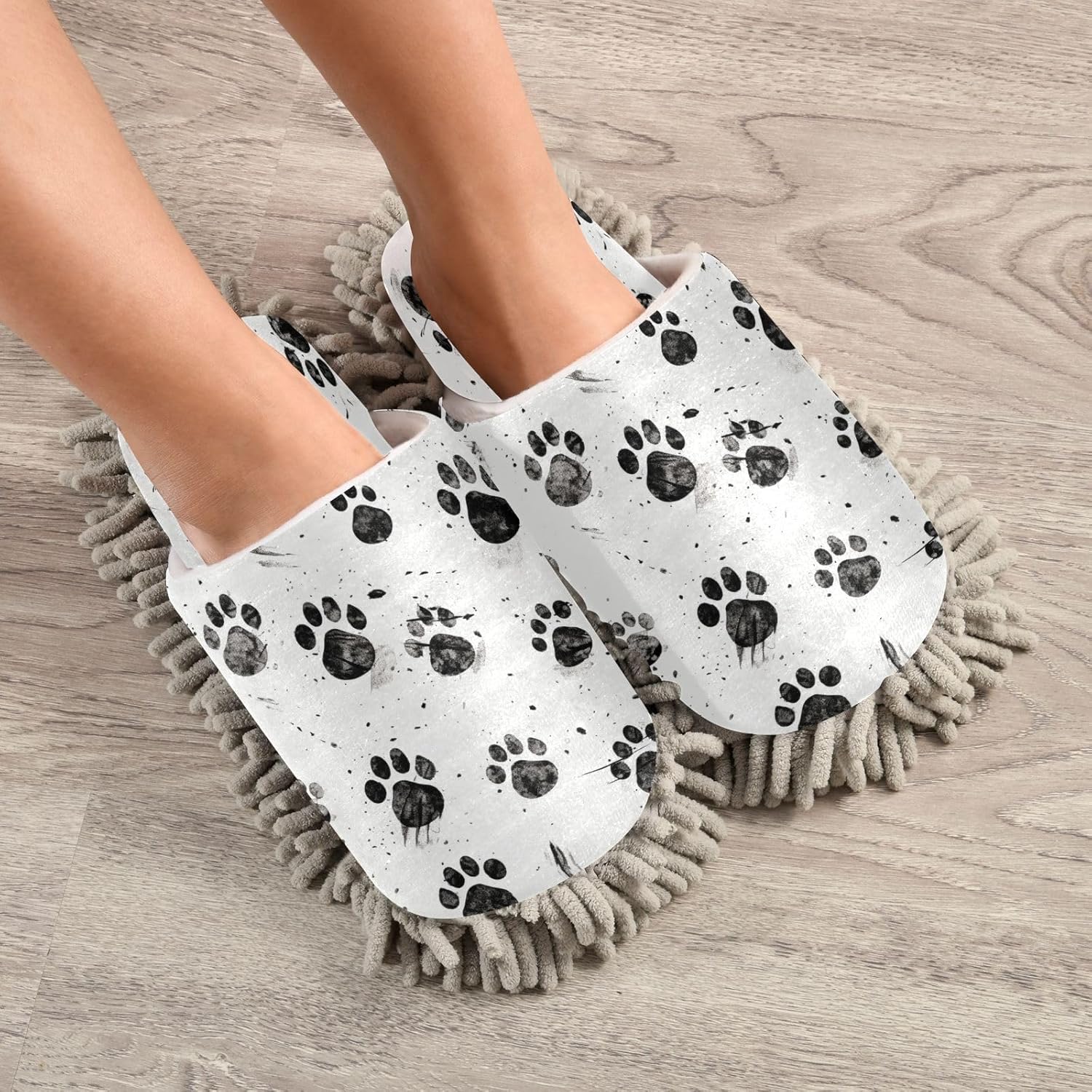 Bulletgxll Mopping Slippers for Men Women - Washable Microfiber Floor Mop Slippers