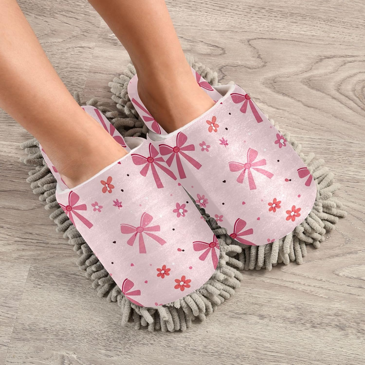 Zhirexin Microfiber Mop Slippers for Men Women Floor Cleaning