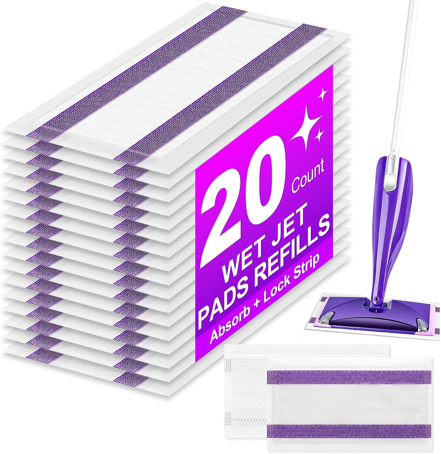 20Pack Mopping Pad Refill for Swiffer WetJet Mop