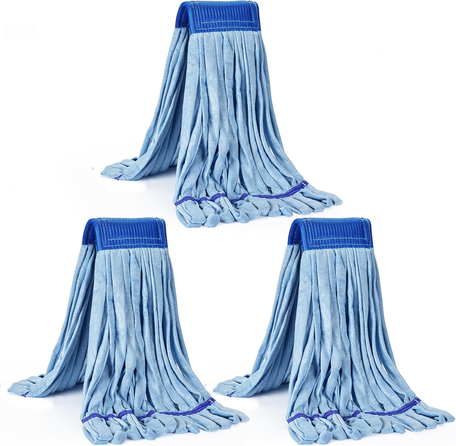 Matthew Cleaning Microfiber Tube Mop Replacement Head 3 Pack - Medium Blue