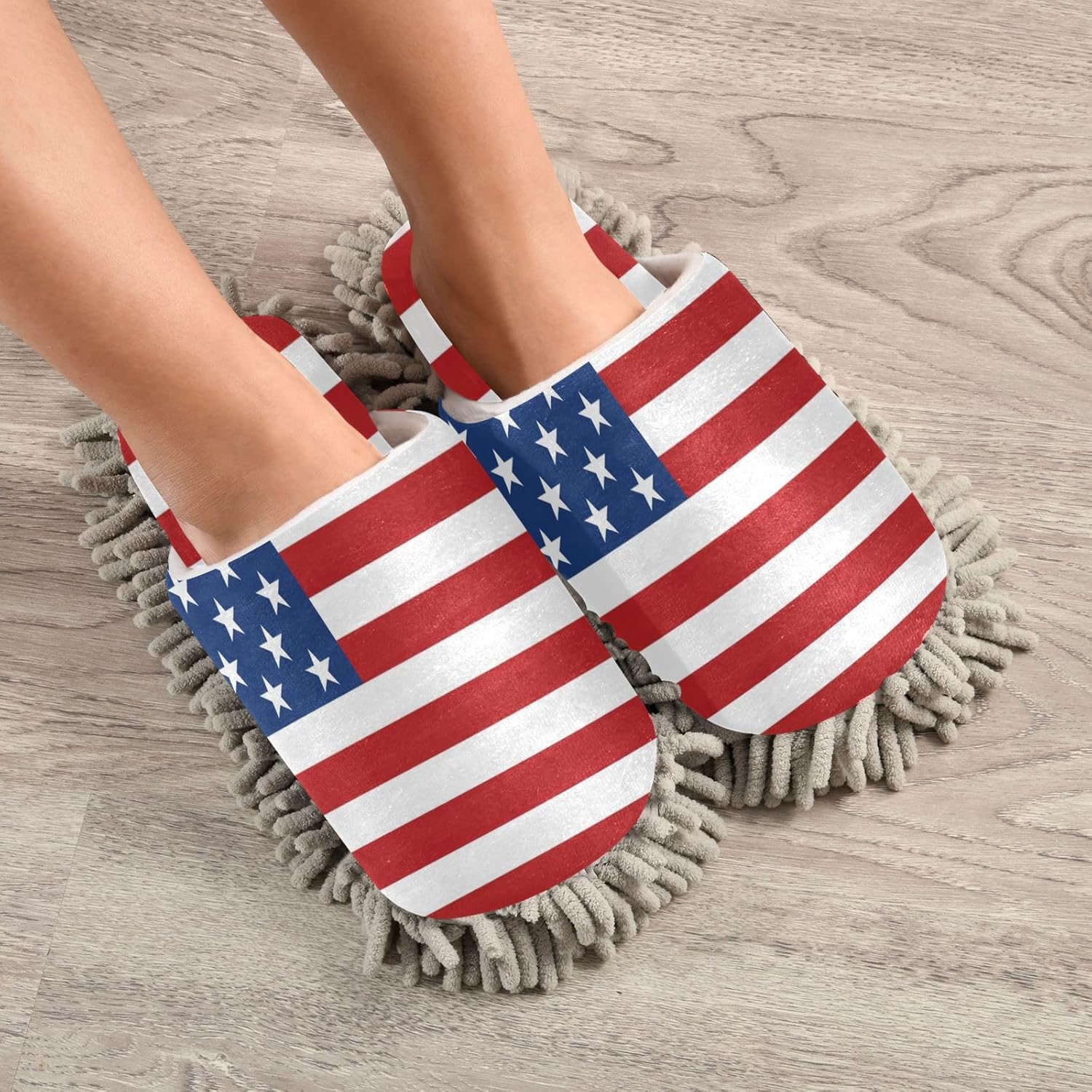 Zhirexin Cleaning Slippers with Microfiber Mop Pads