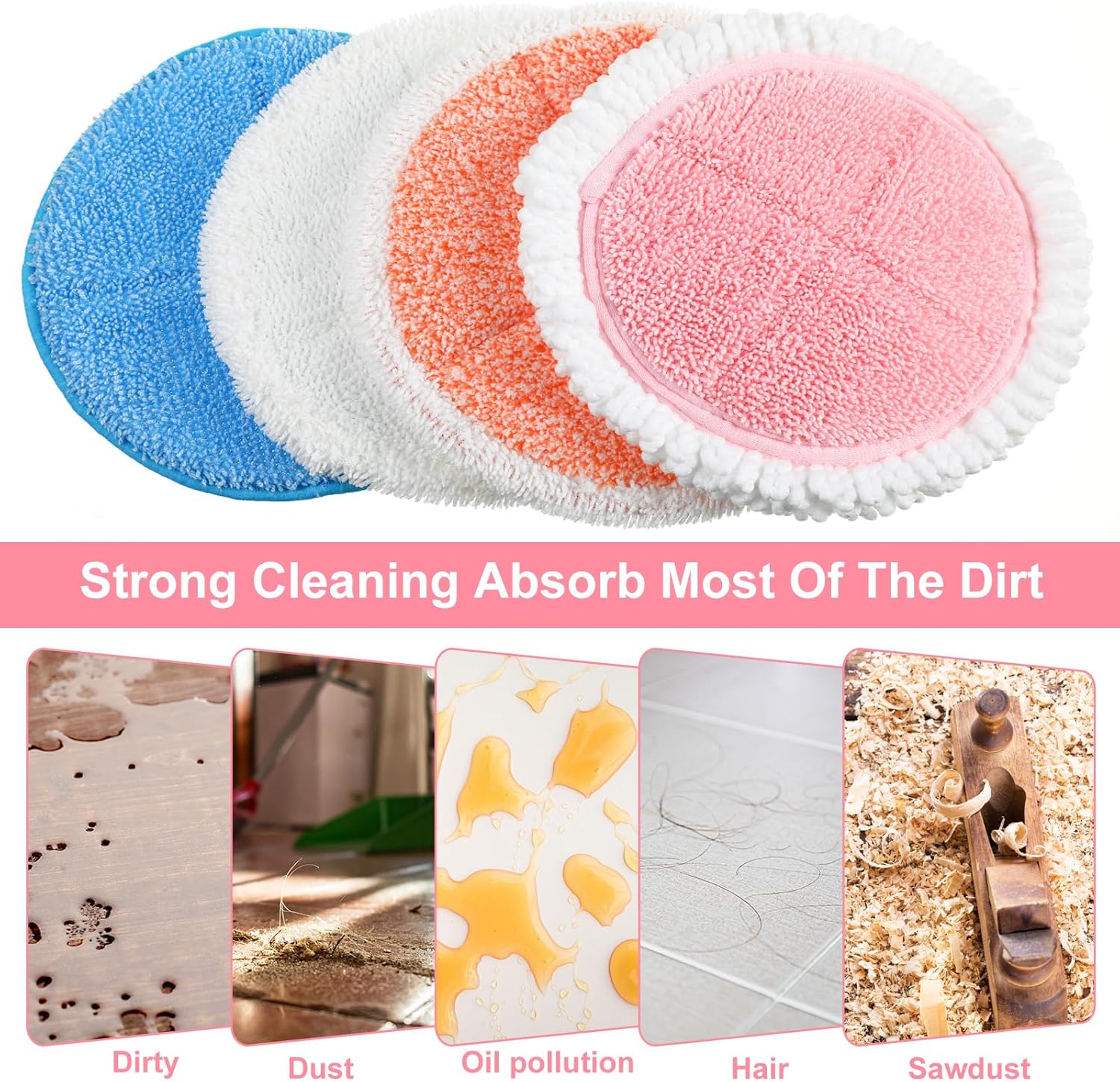 Irenare 20 Pack Electric Mop Pads 728 Inch Reusable