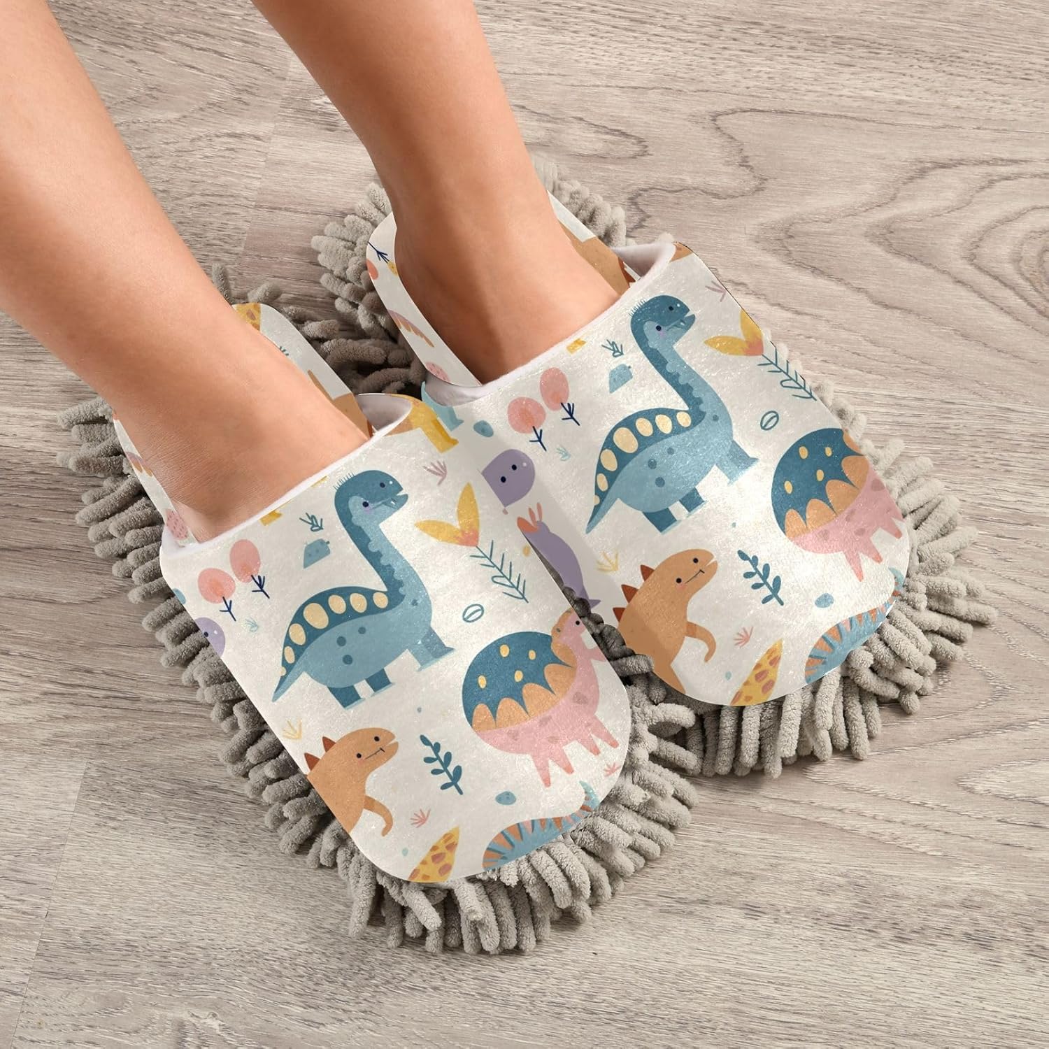 Zhirexin Dinosaur Cleaning Slippers for Men Women