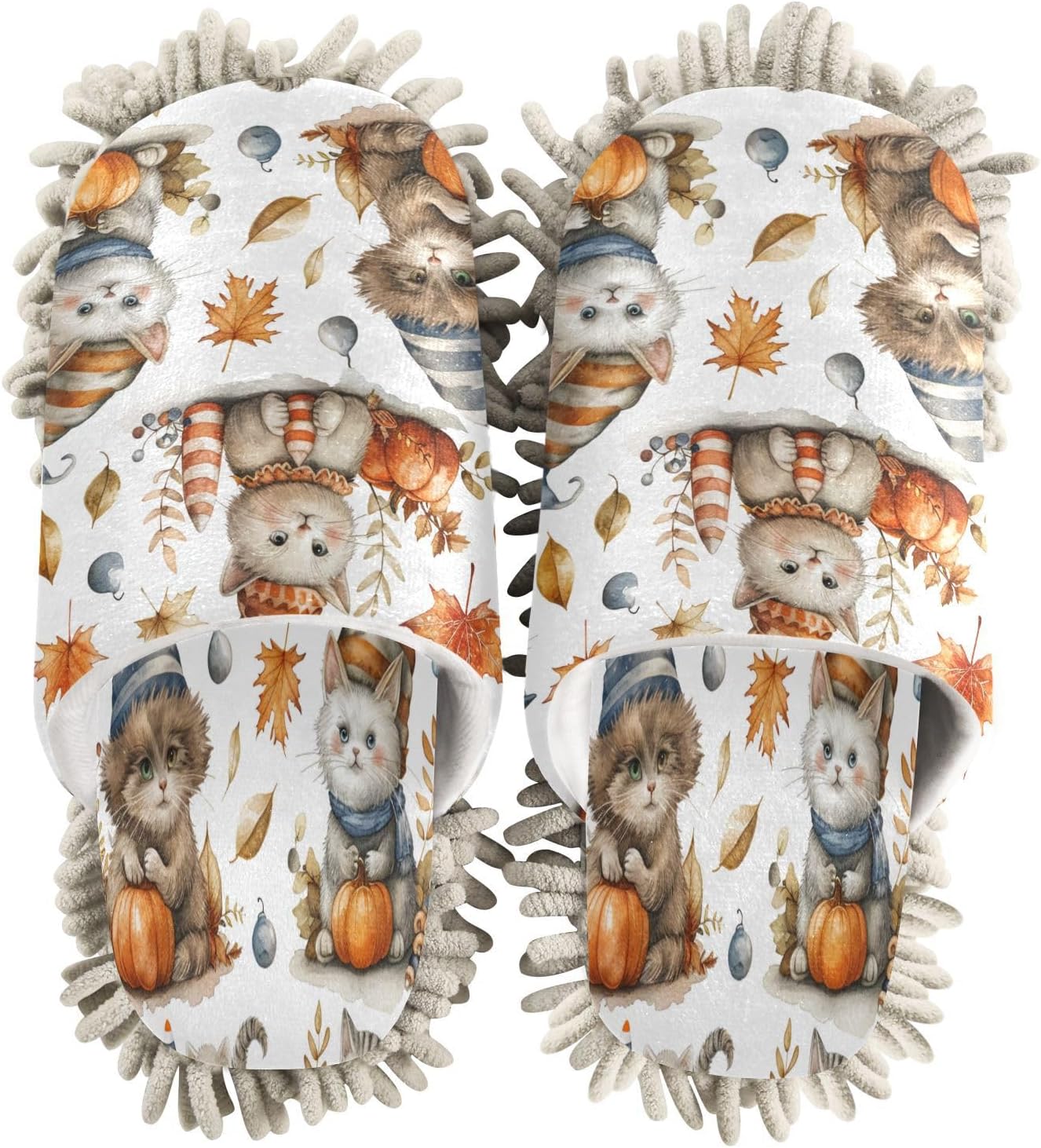 Zhirexin Halloween Cleaning Mop Slippers