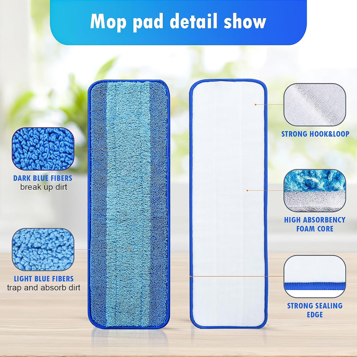 4 Pack Reusable Swiffer Power Mop Pad Refills
