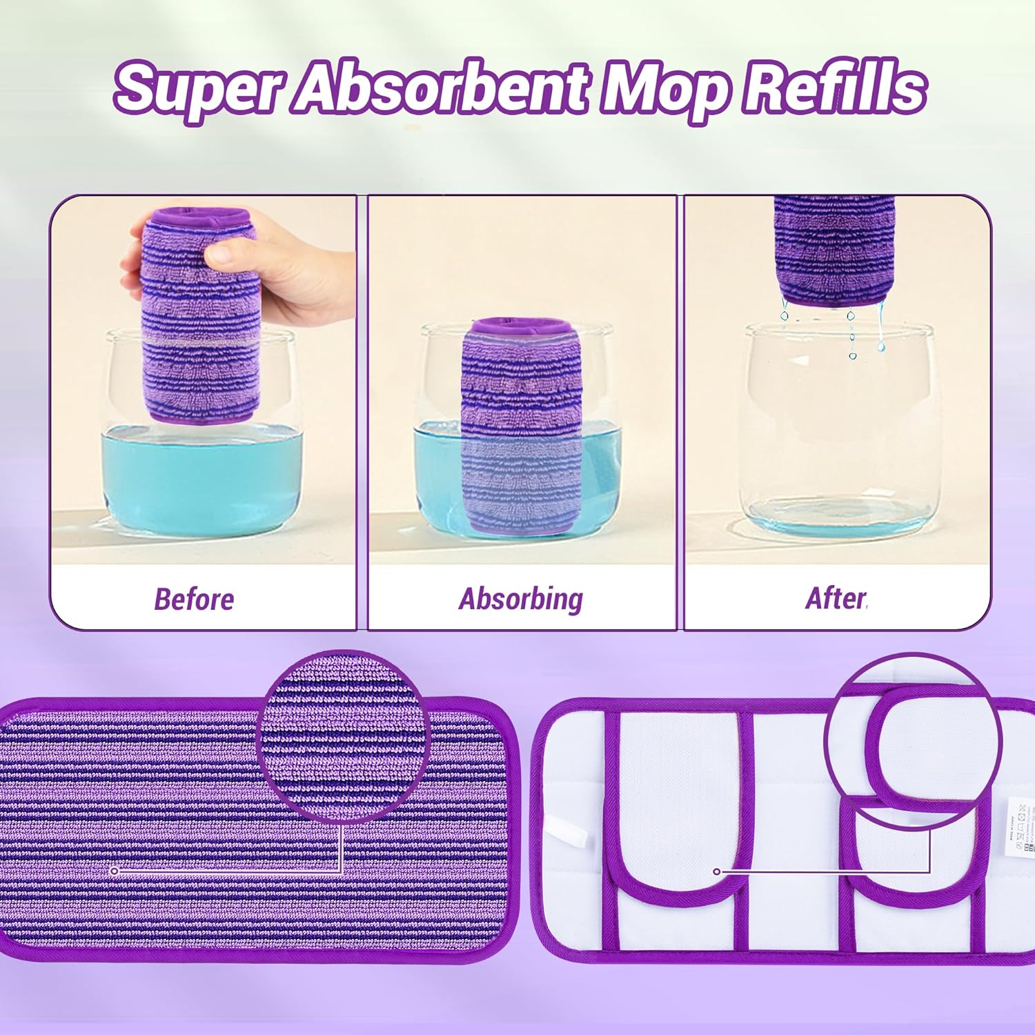 Reusable Mop Pads for Swiffer Sweeper Mops 3 Pack