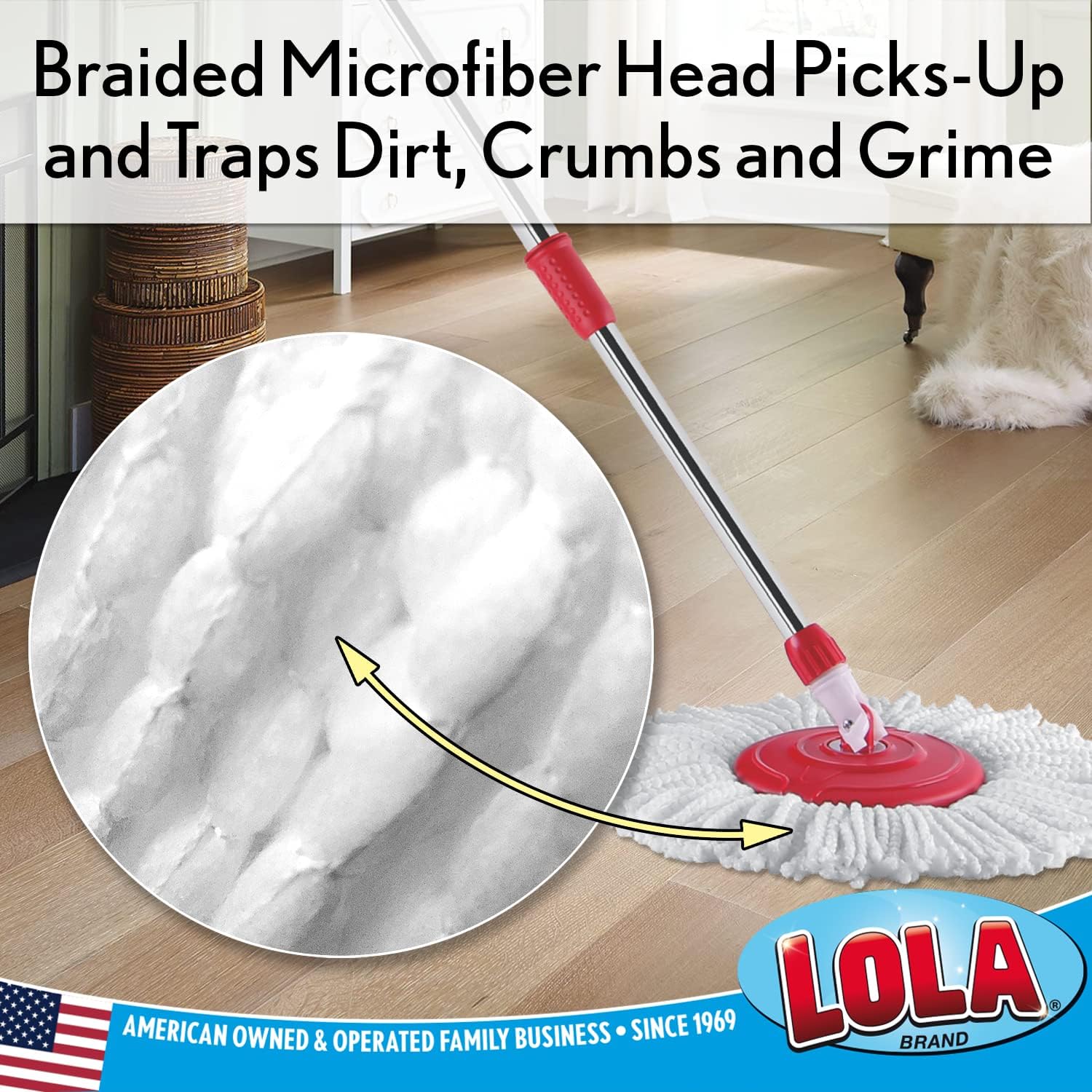 Lola Products Revolution Microfiber Spin Mop Refill
