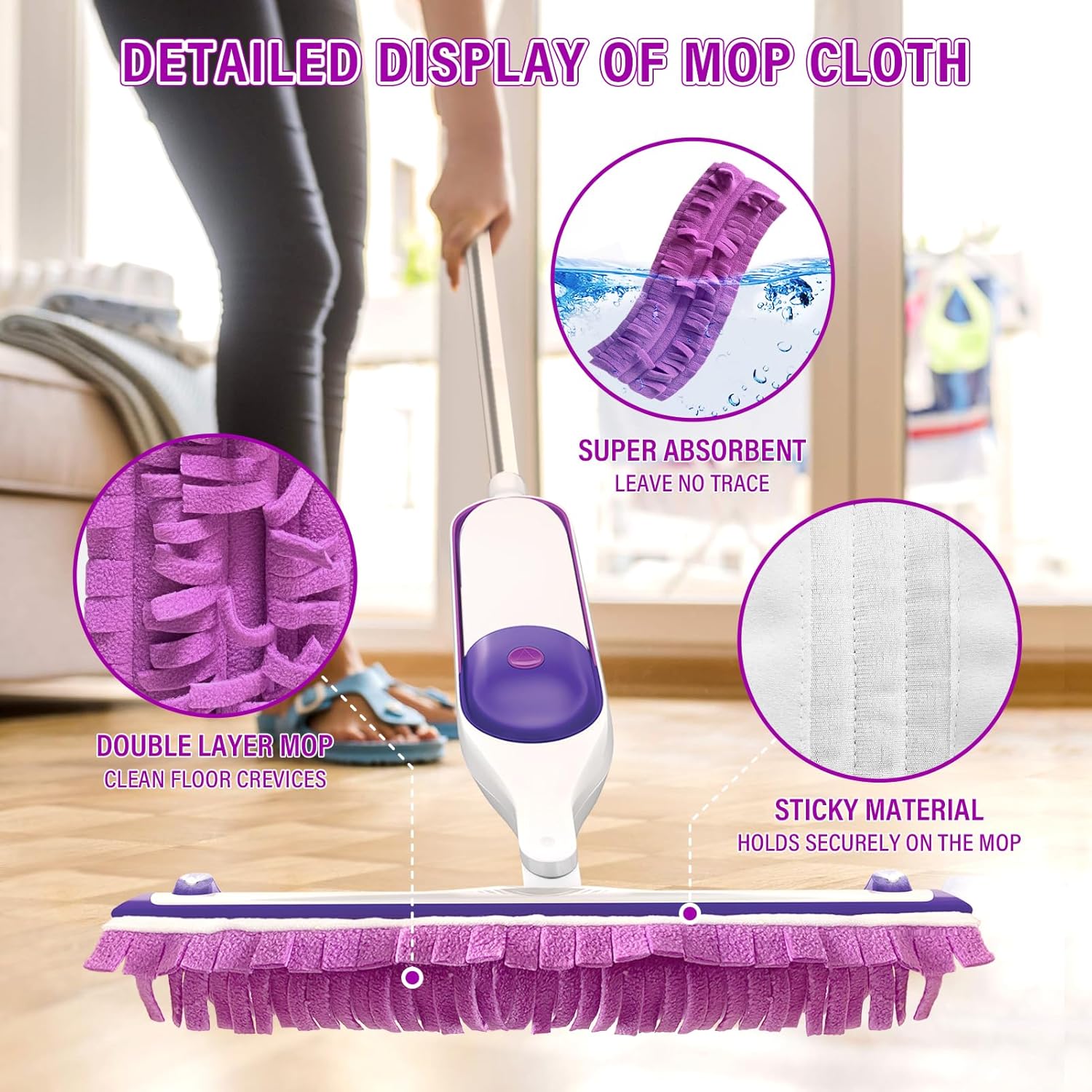 Reusable Swiffer PowerMop Pad Refills 6Pcs