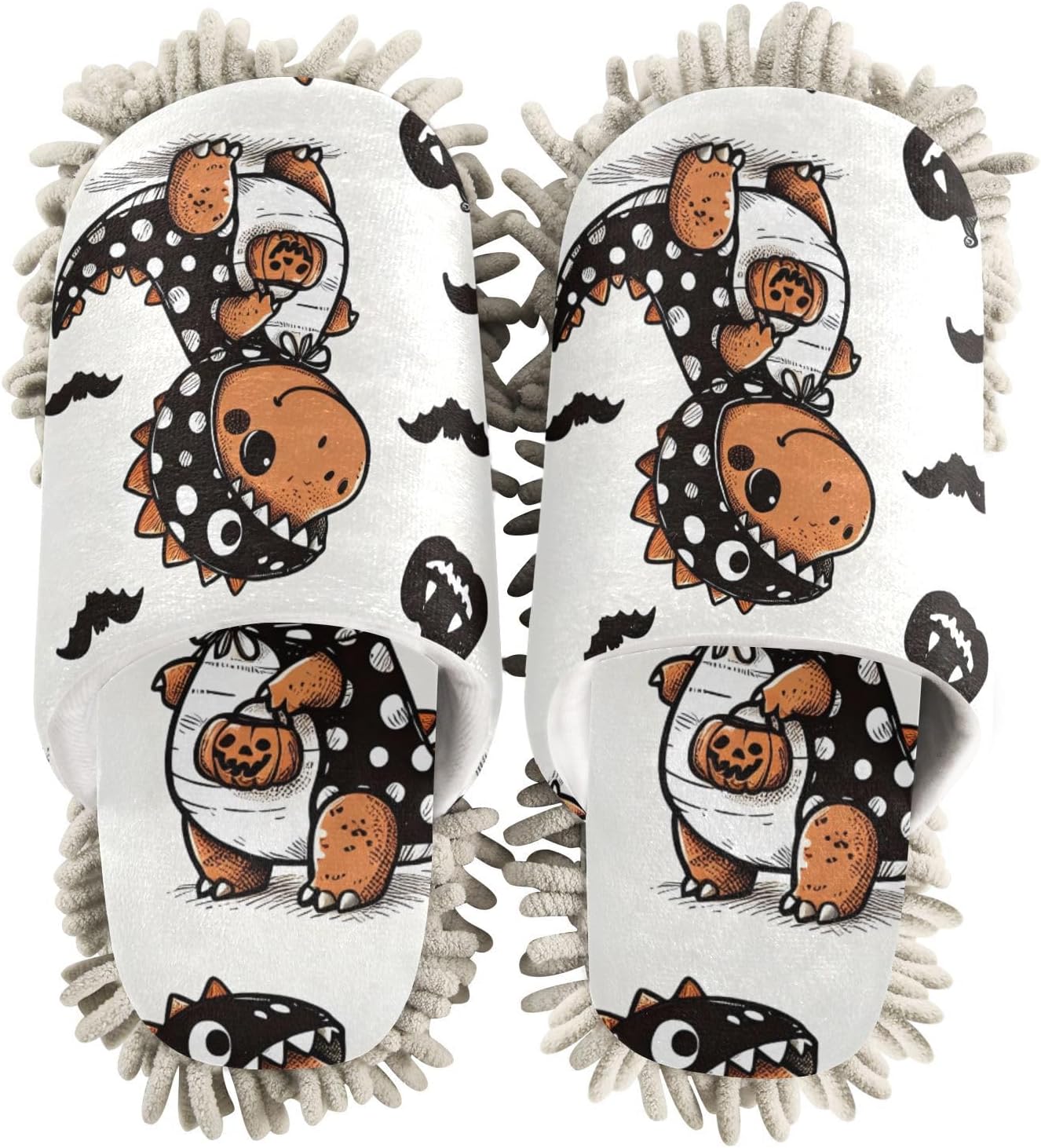 FLildon Microfiber Mop Slippers Dinosaur Halloween Design
