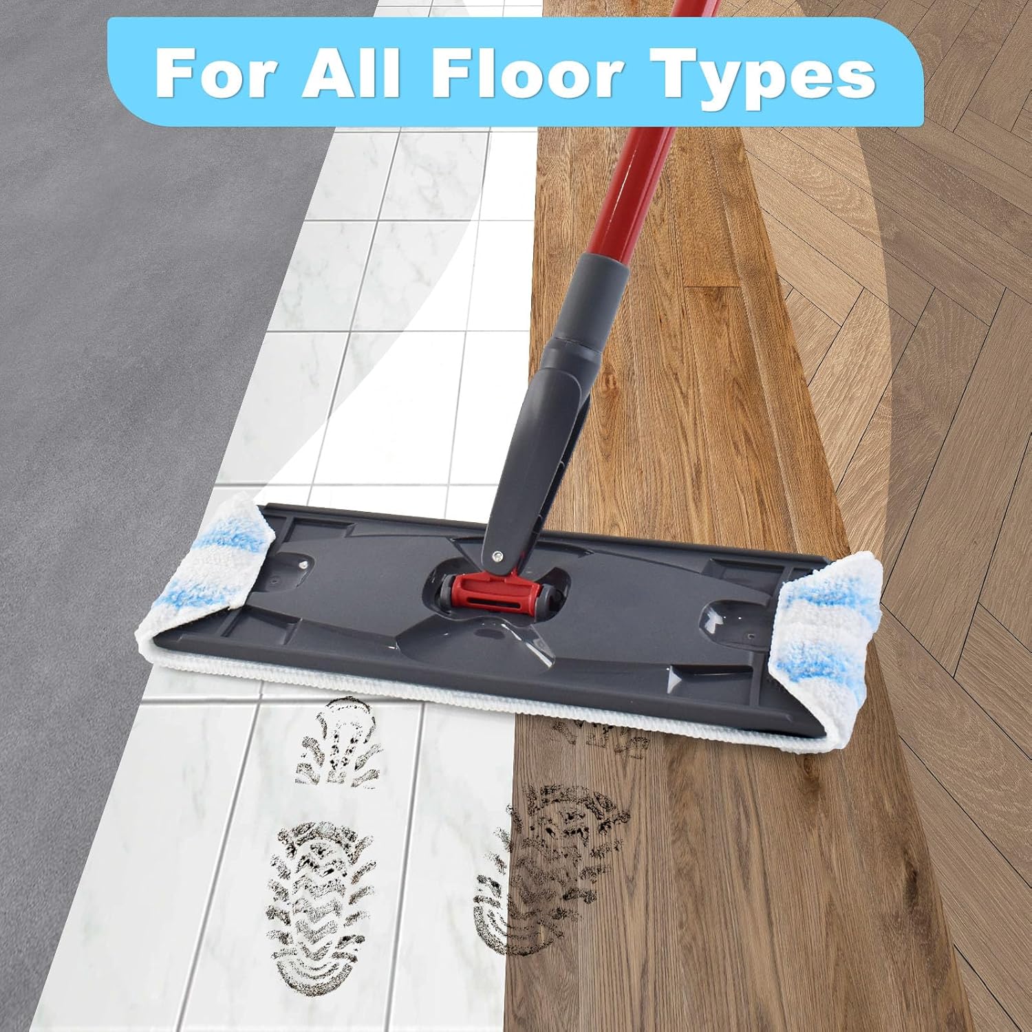 DLAIMI Mop Replacement Pads for OCedar H2prO Flat Mop 3 Pack