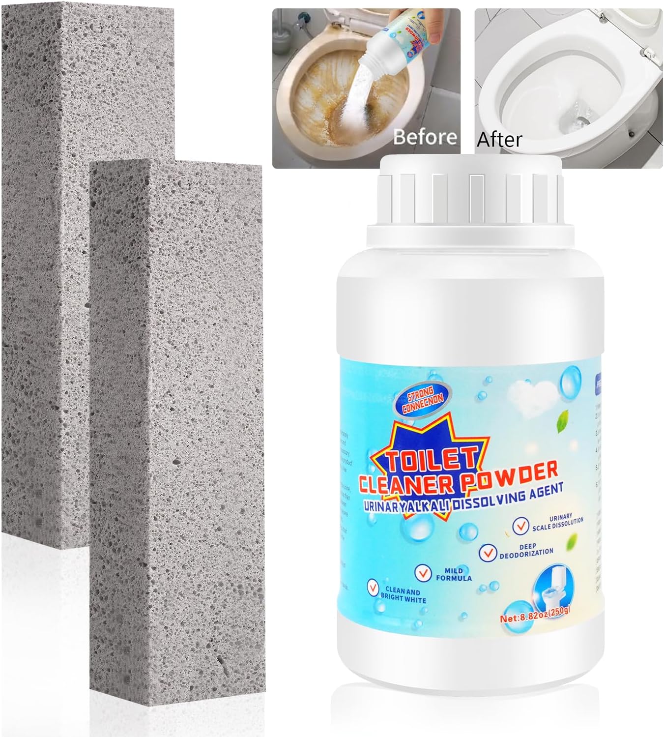 Pumice Stone Toilet Cleaning Stick - Natural Calcium Remover