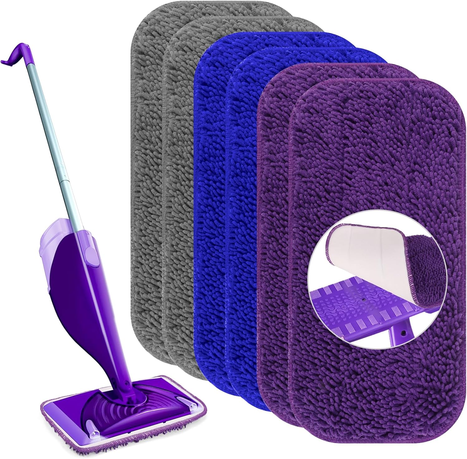 6 Pack Reusable Mop Pads for Swiffer WetJet 1