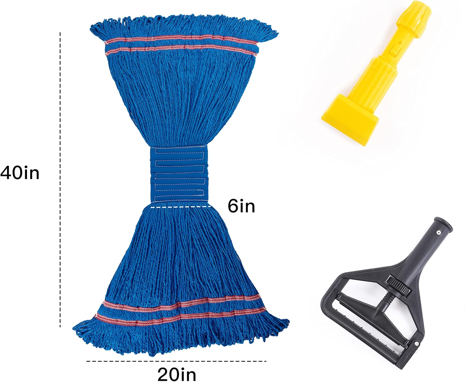Matthew Cleaning Microfiber String Mop Head Replacement - 3 Pack Blue