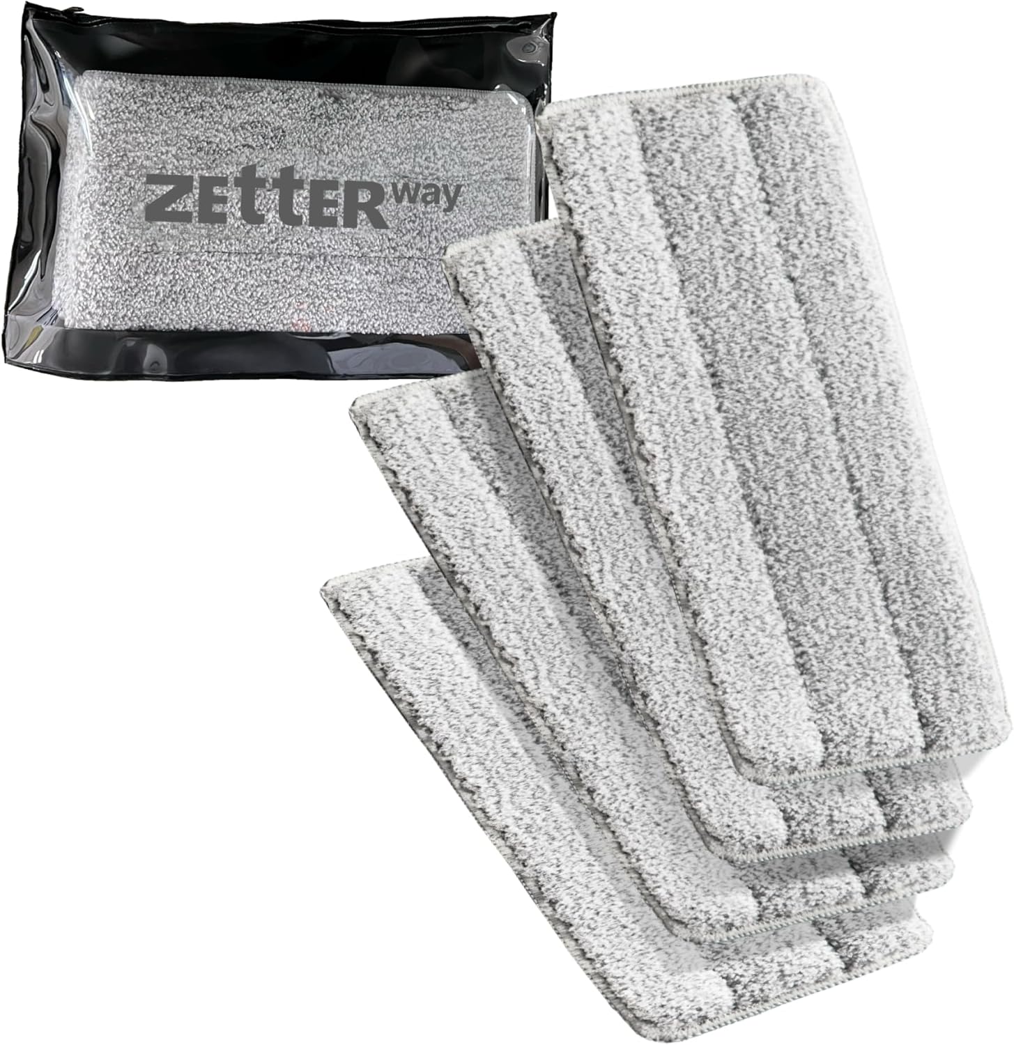 Zetterway 4 Microfiber Mop Pads for 13 Inch Mop Head