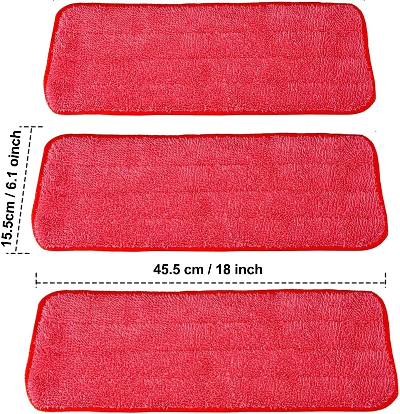 Ailelan Microfiber Mop Pad Replacement 6 Pack Red