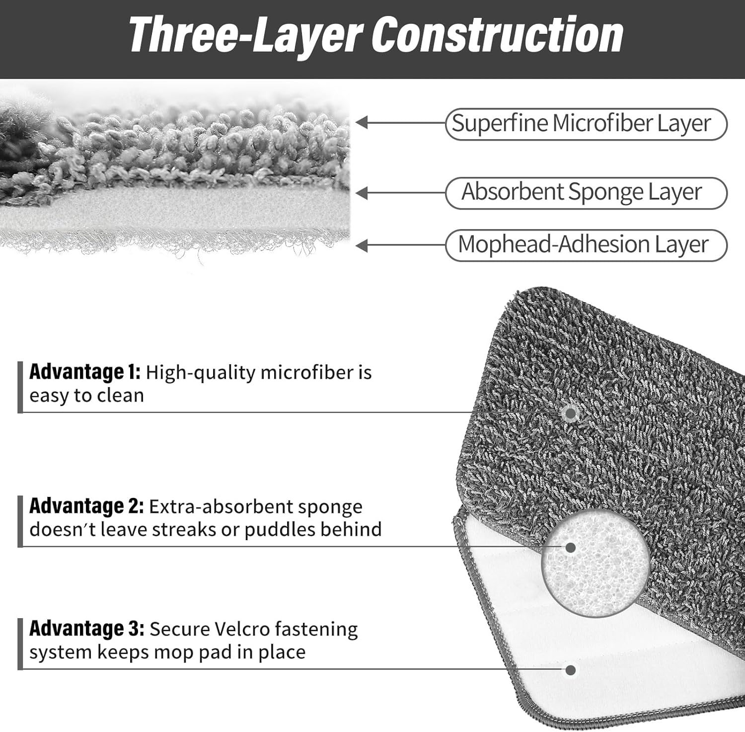 Panda Grip 165 Inch Mop Pad Refills 3 Pack