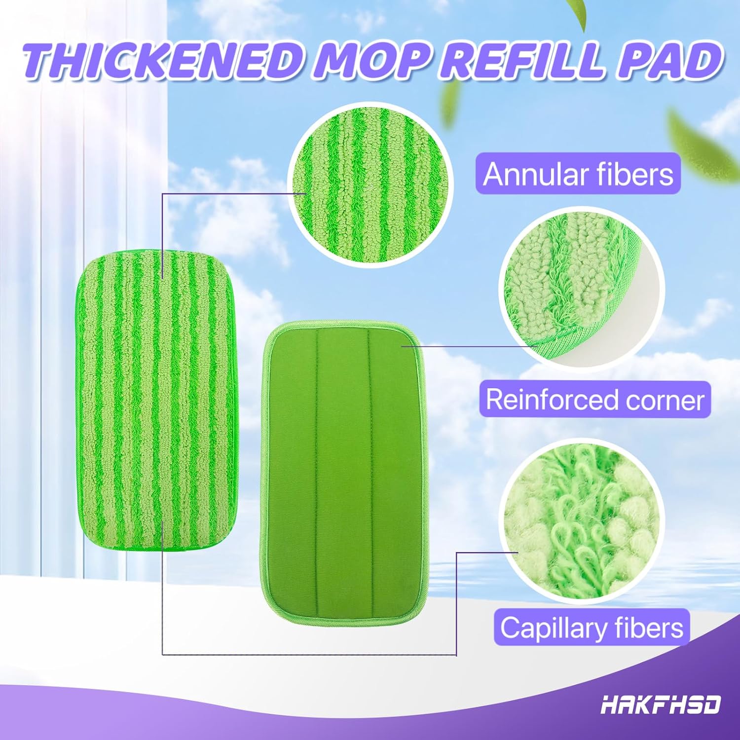 4 Pack Reusable Mop Cloths for Swiffer Wet Jet Mops - Green