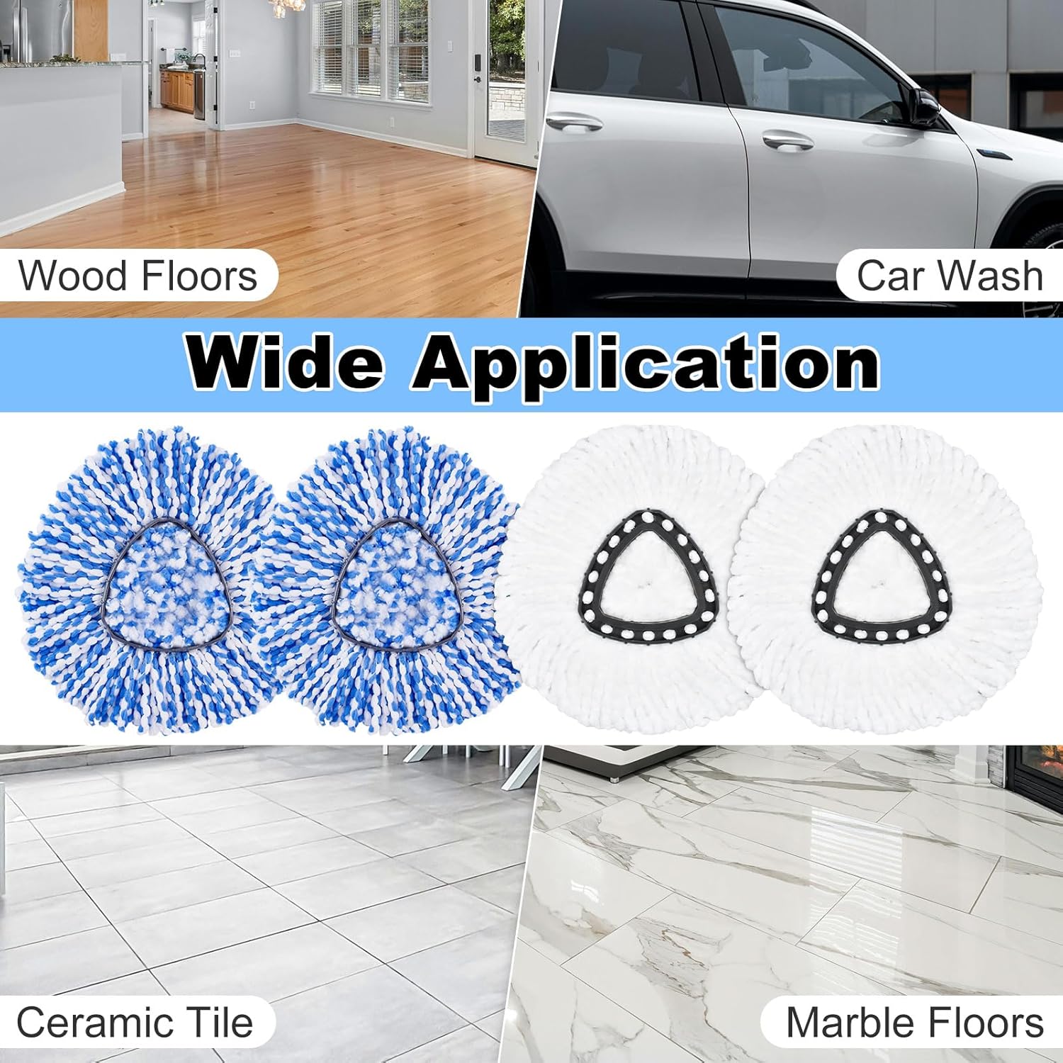 4PCS Microfiber Mop Heads for O-Cedar 1-Tank System