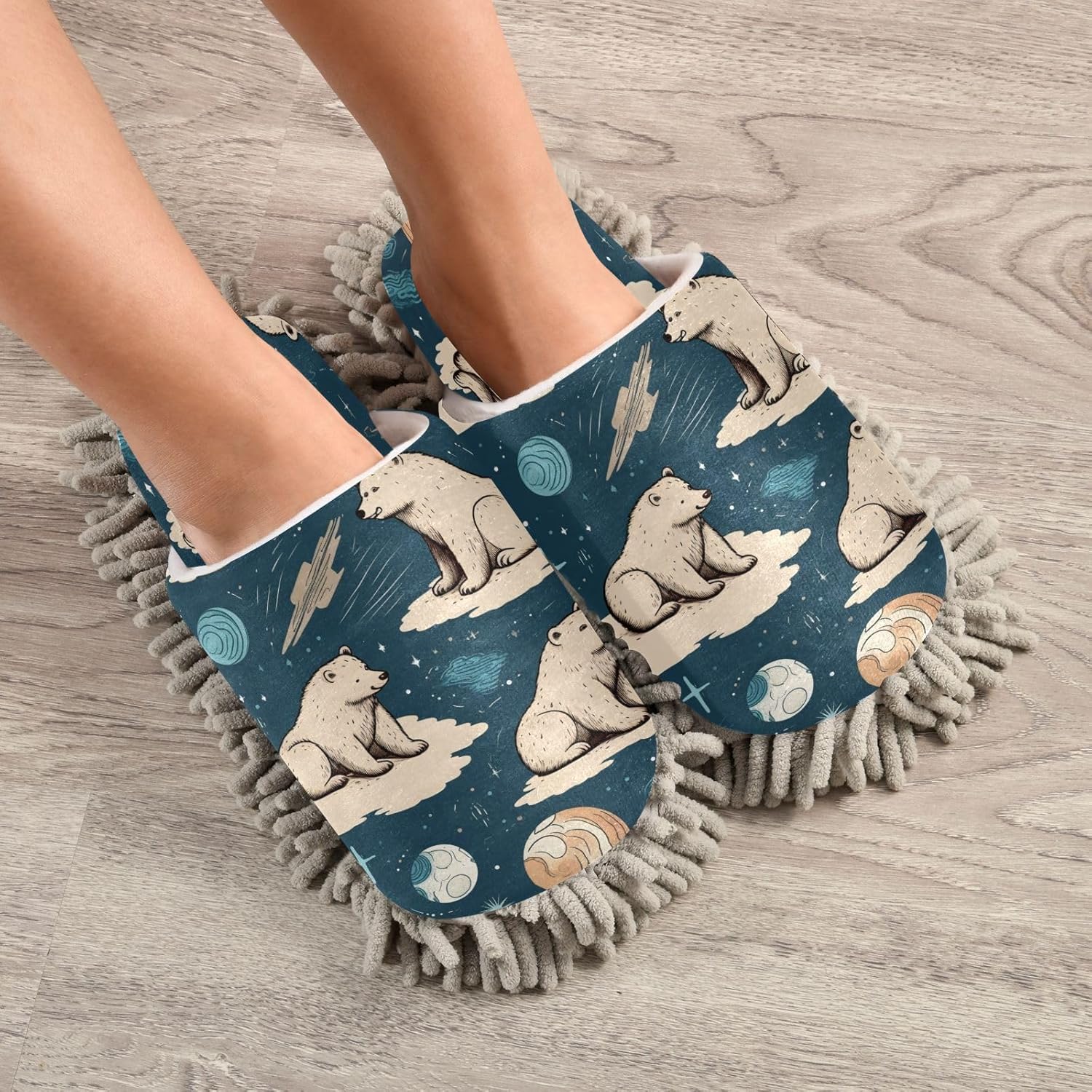 Bulletgxll Mopping Slippers for Men Women - Washable and Dust Free