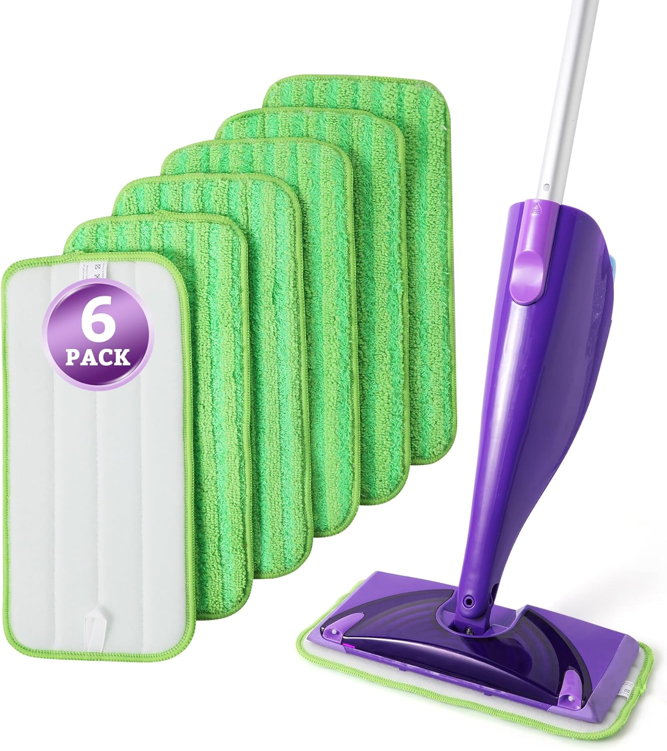 6 Pack Reusable Mop Pads for Swiffer WetJet