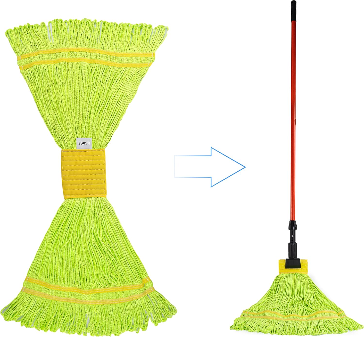 Matthew Cleaning Microfiber String Mop Head Replacement Green 3 Pack