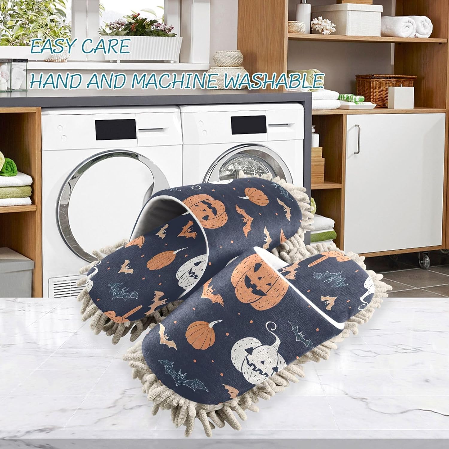 Zhirexin Mop Slippers with Microfiber Pads for Home Cleaning