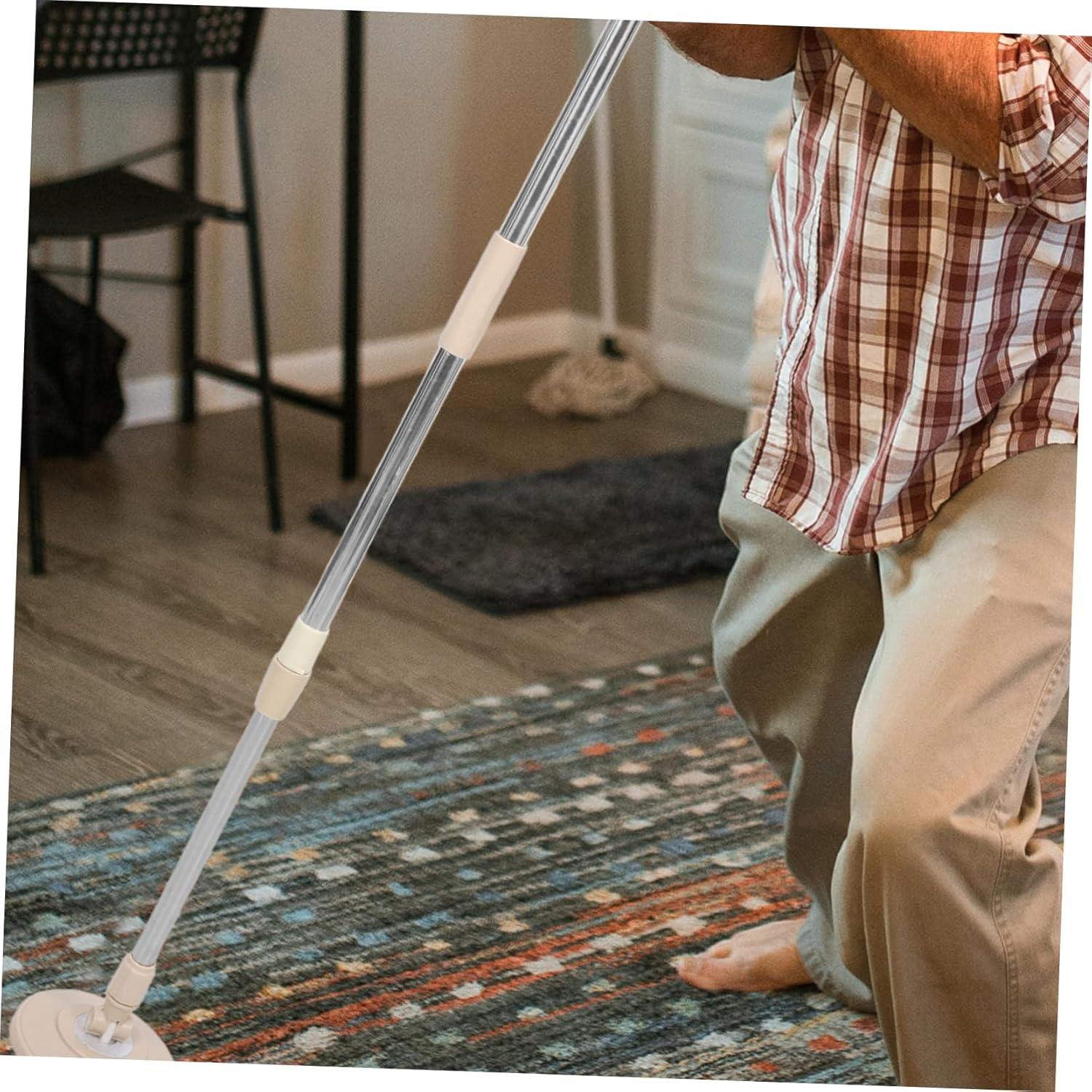 Detachable Rotary Mop Pole with Reinforced Stainless Steel Handle