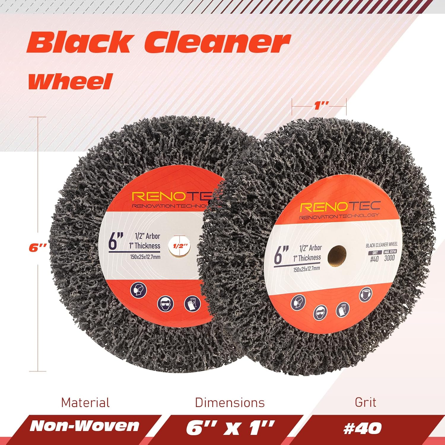 RENOTEC 6x1x1 Inch Black Rust Remover Cleaner
