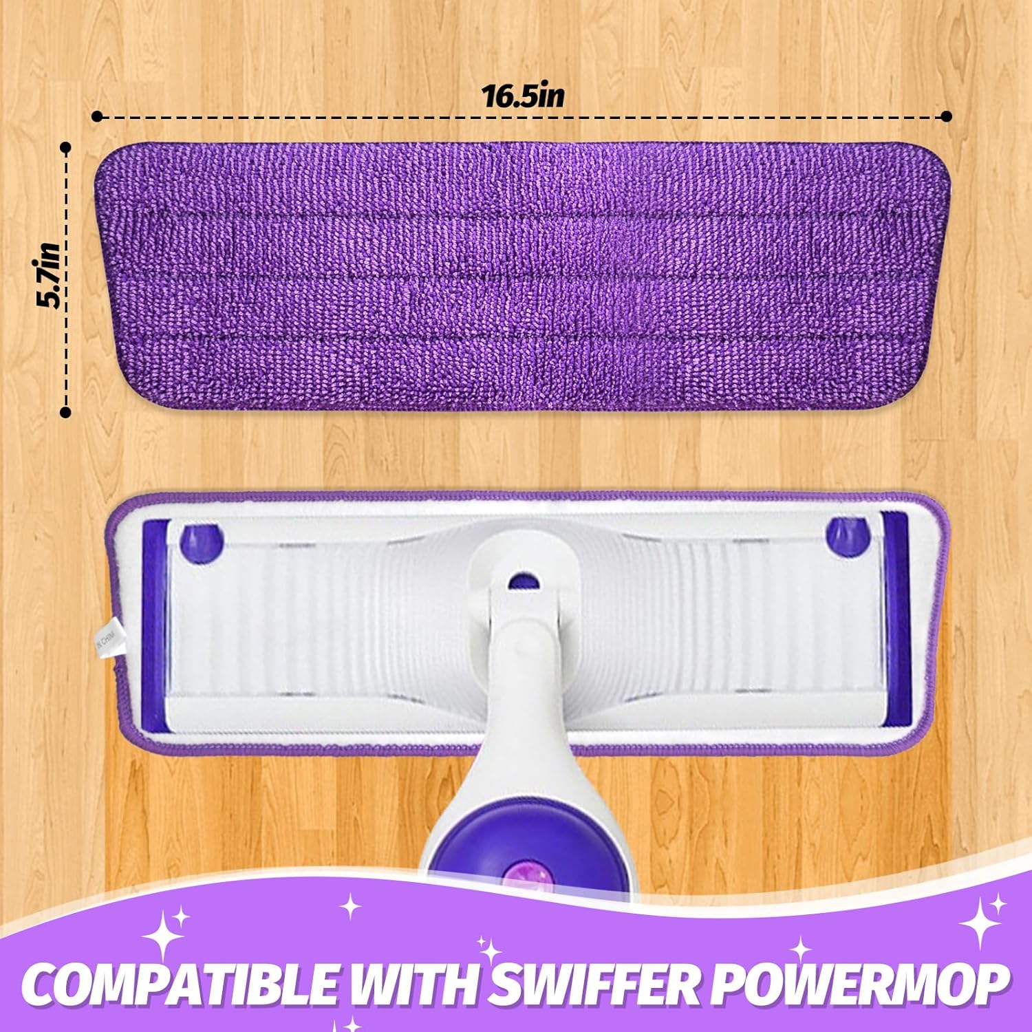 4 Pack Reusable Microfiber Mop Pads for PowerMop