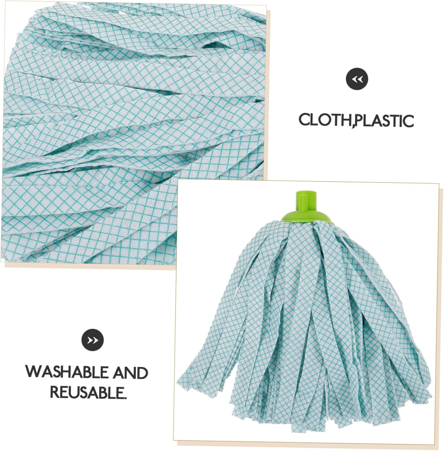3pcs Washable Microfiber Mop Head Refills for Home Use