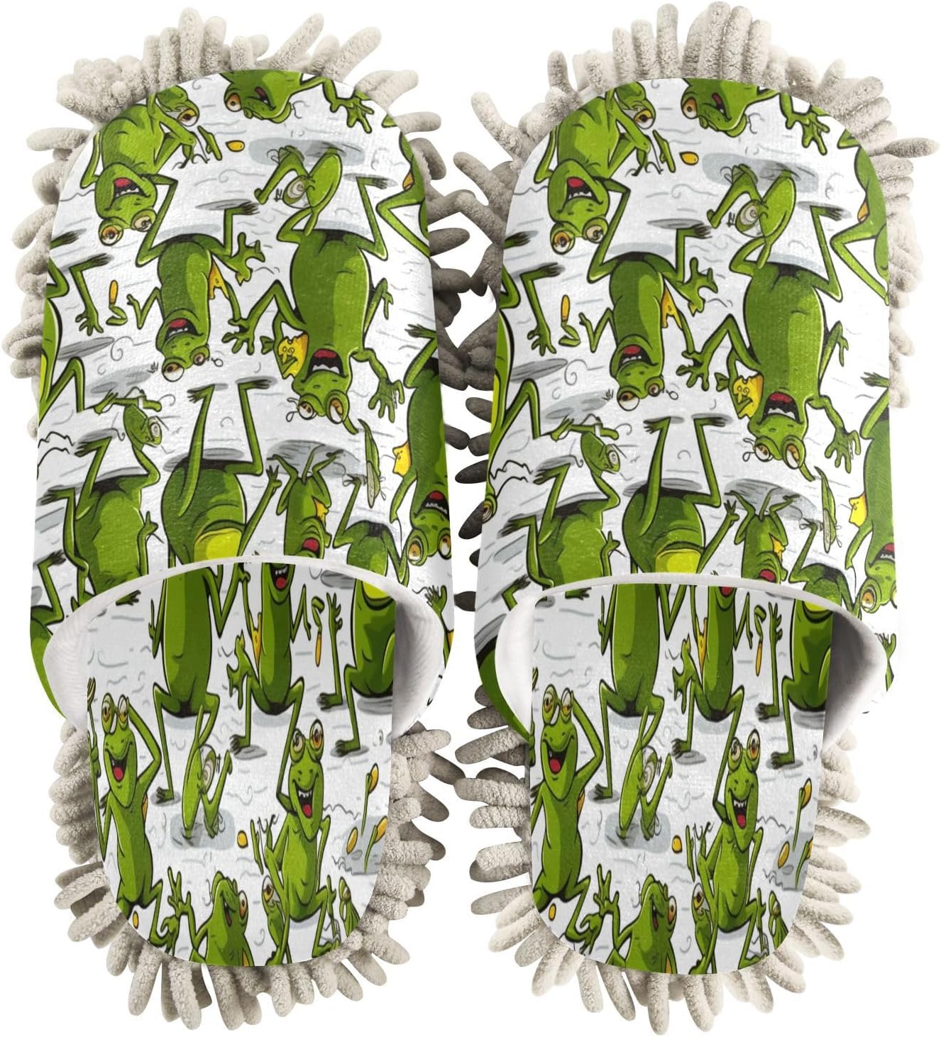 Frogs Pattern Mopping Slippers - Washable Comfortable