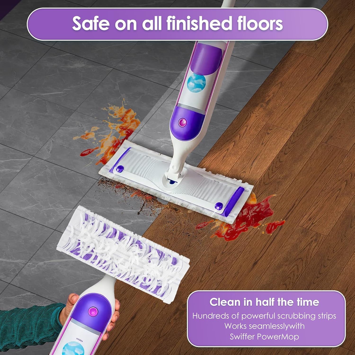 35 Pack BRUVISH PowerMop Pad Refills for All Surfaces