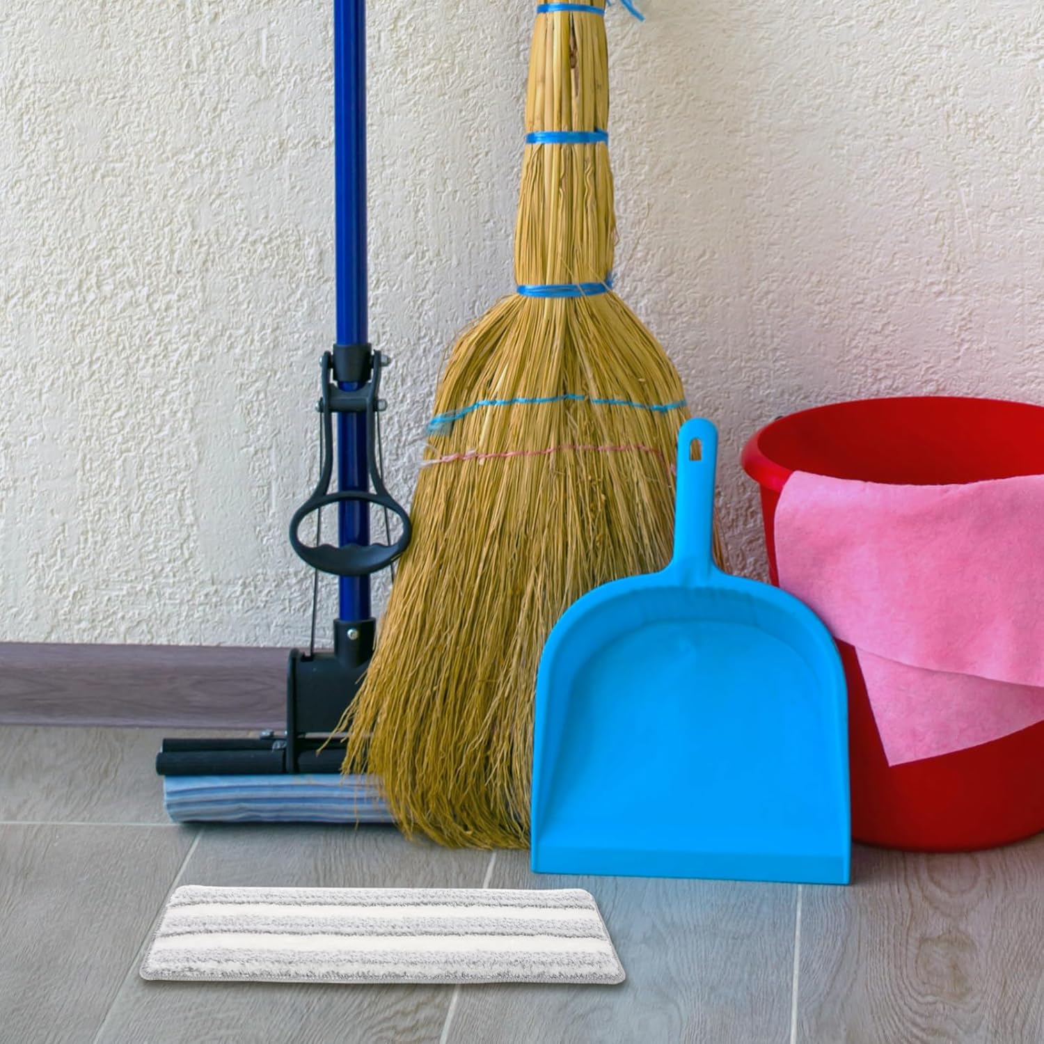 5pcs Self-Adhesive Microfiber Mop Pads Replacement